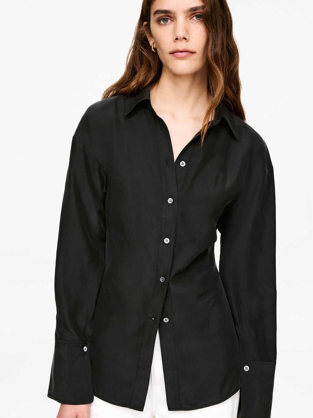 Camisa de seda ajustada - H&m фото 4