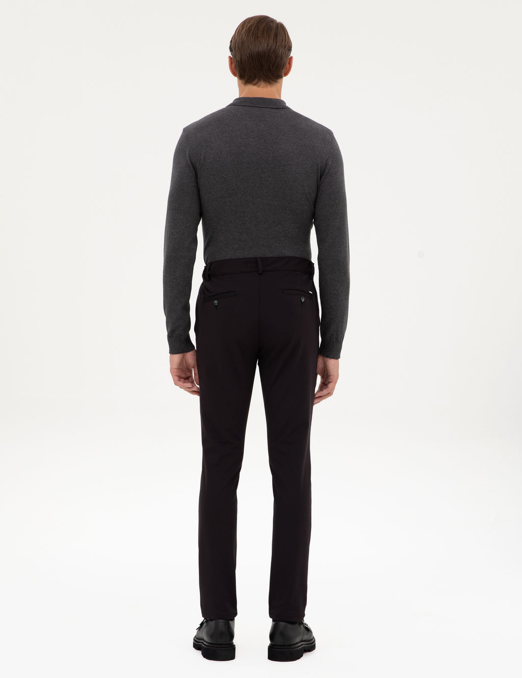 Siyah Slim Fit Beli Lastikli Kordonlu Jogger Kanvas Pantolon