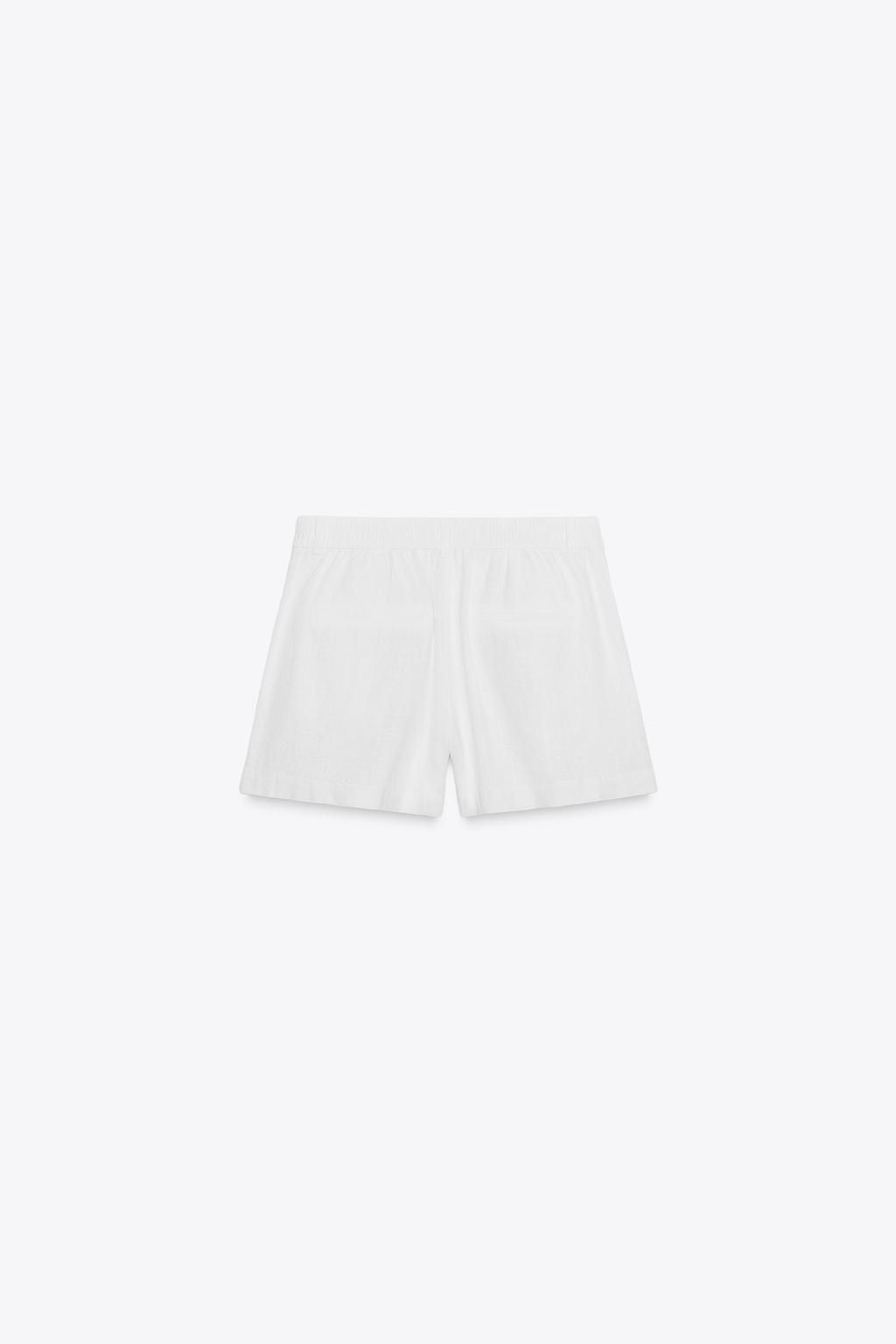 LINEN BLEND DART BERMUDA SHORTS - Zara фото 5