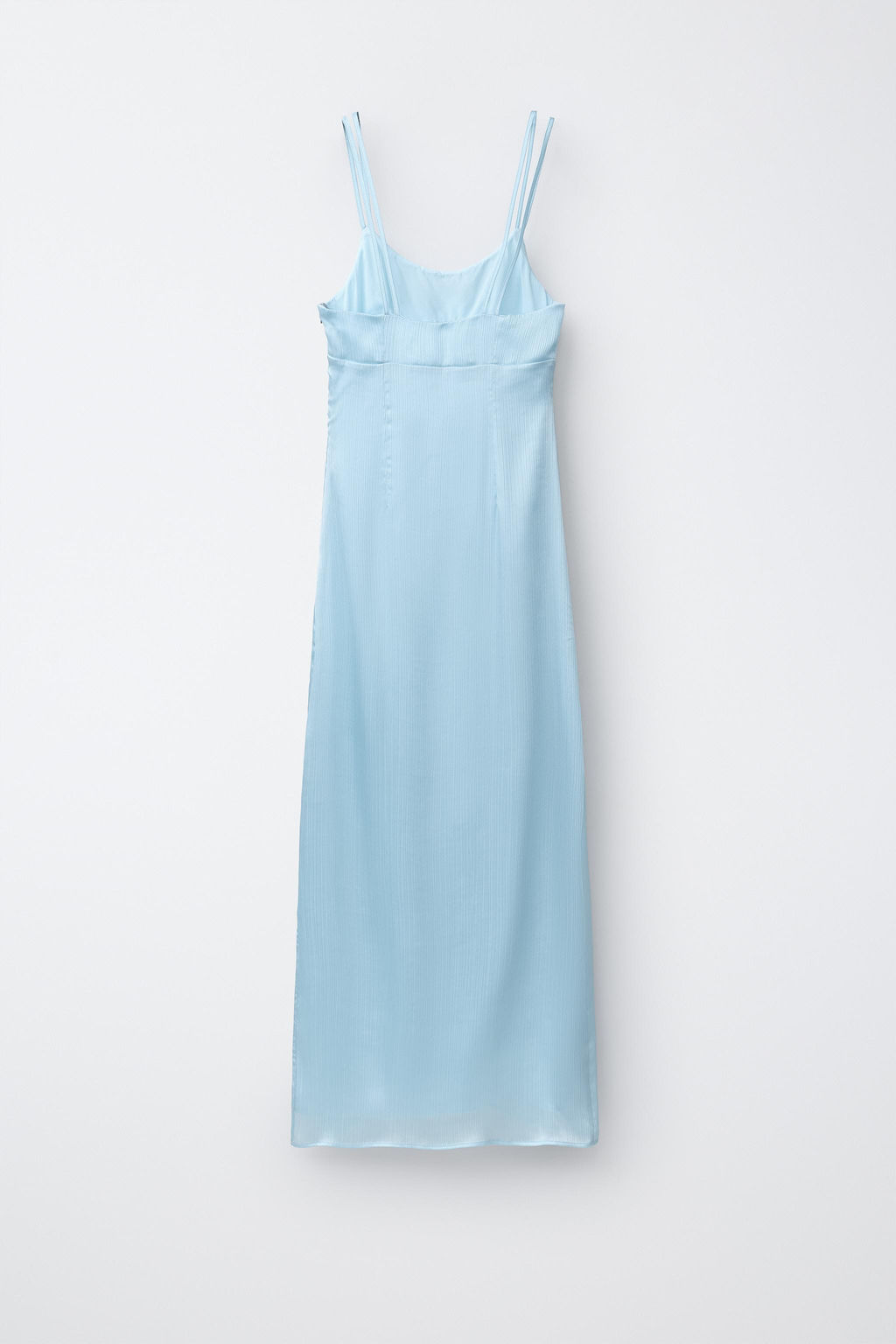 VESTIDO LISO SATINADO / Azul pastel - Zara фото 5