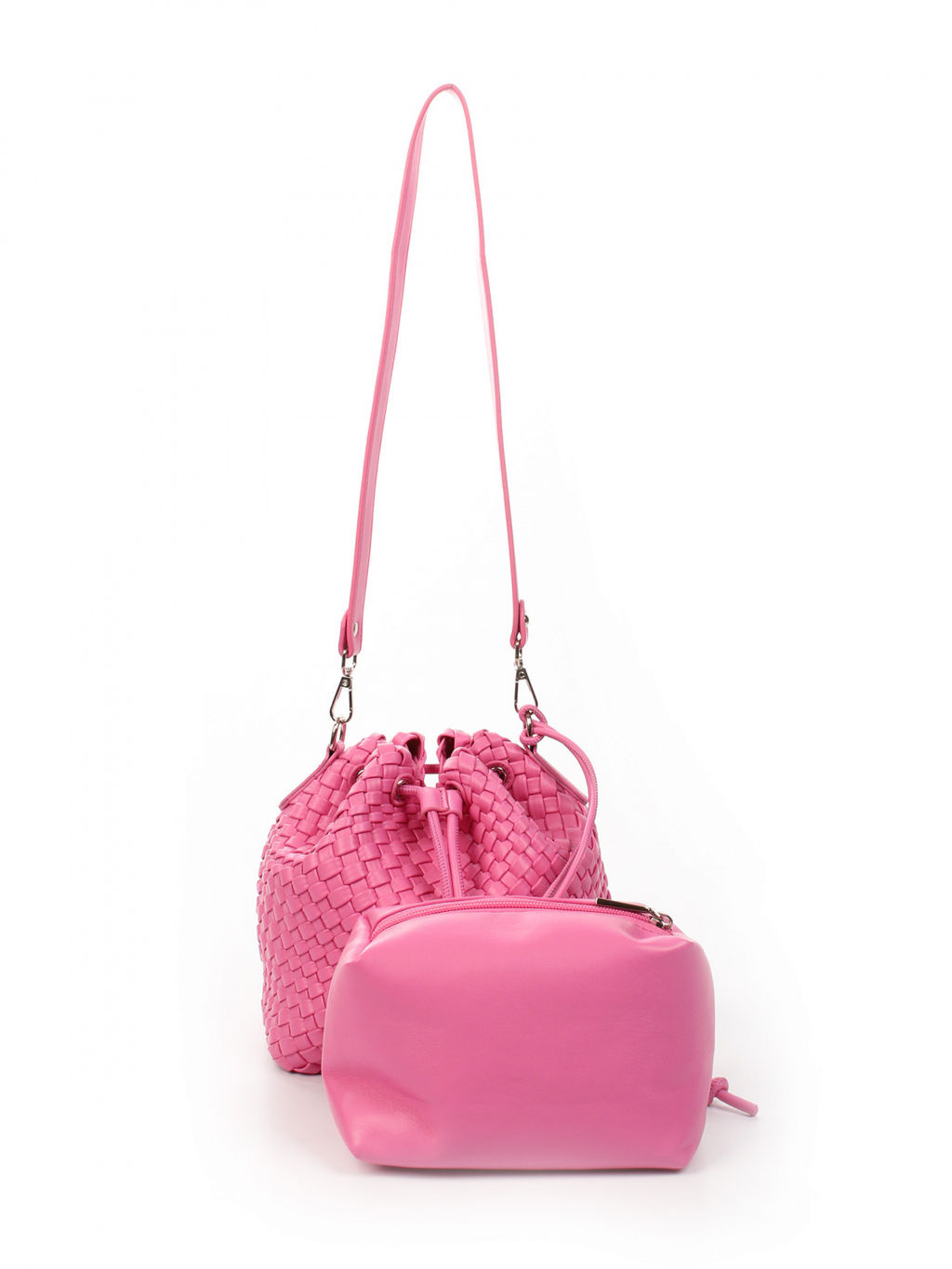 LACCOMA сумка СУ038-фуксия эко кожа хлопок  фото 4