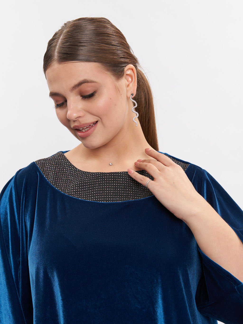 Туника из бархата TU03611DBL06