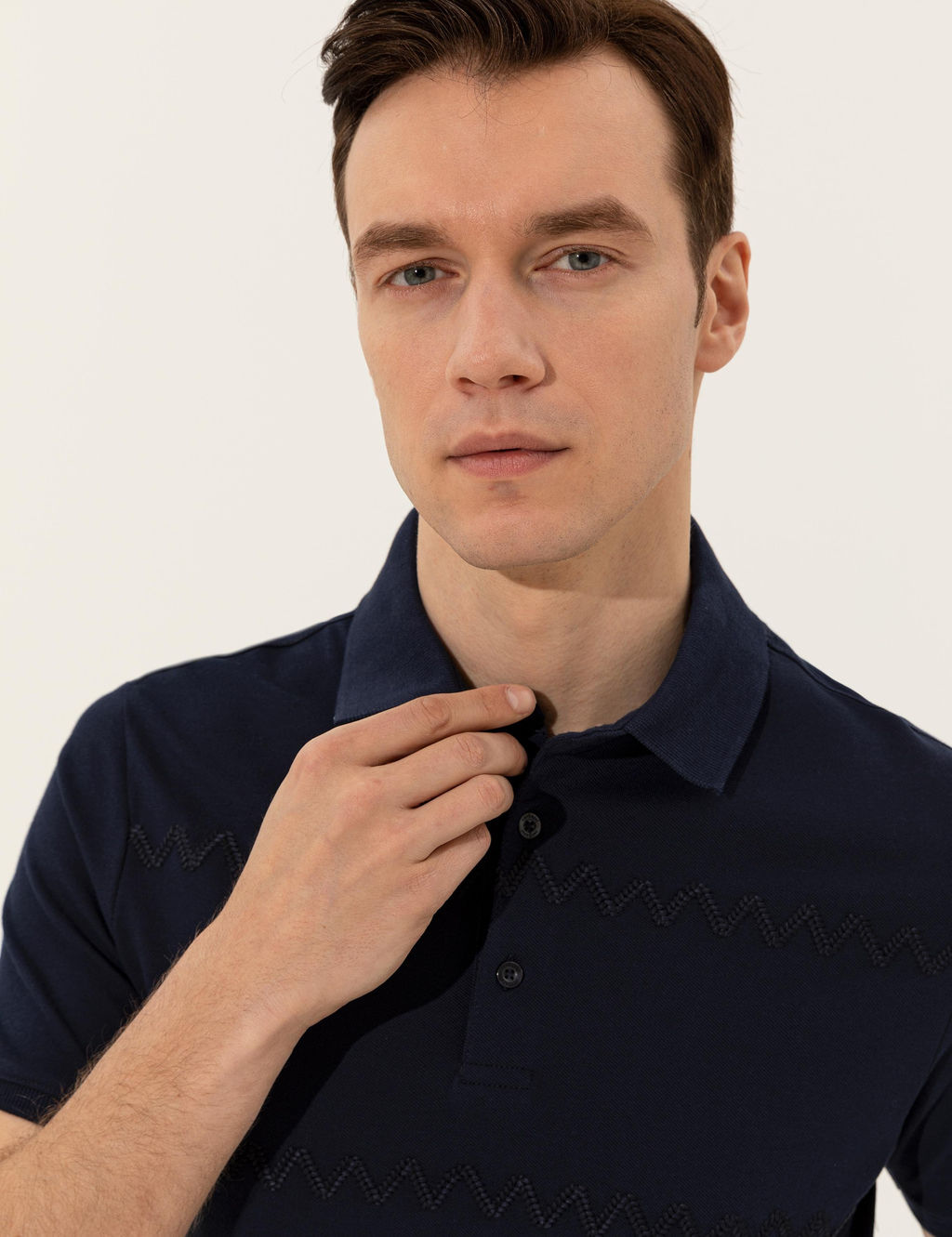 Lacivert Polo Yaka Slim Fit T-Shirt - Cacharel фото 2