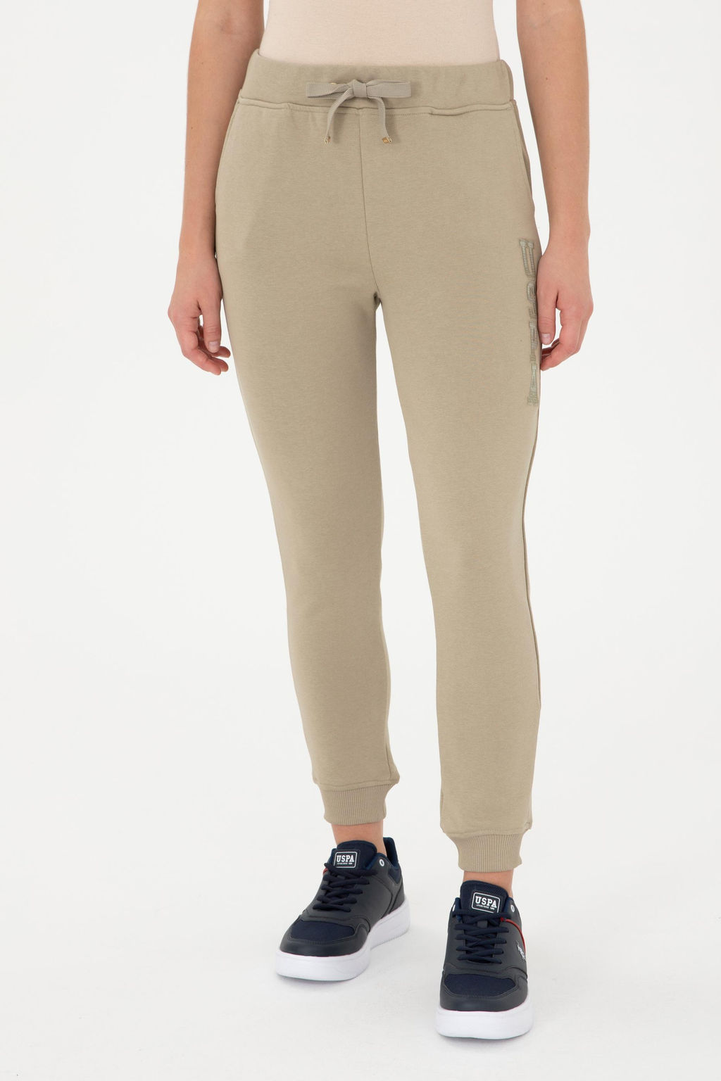 Женские легкие спортивные штаны цвета хаки - U.s. polo assn фото 8