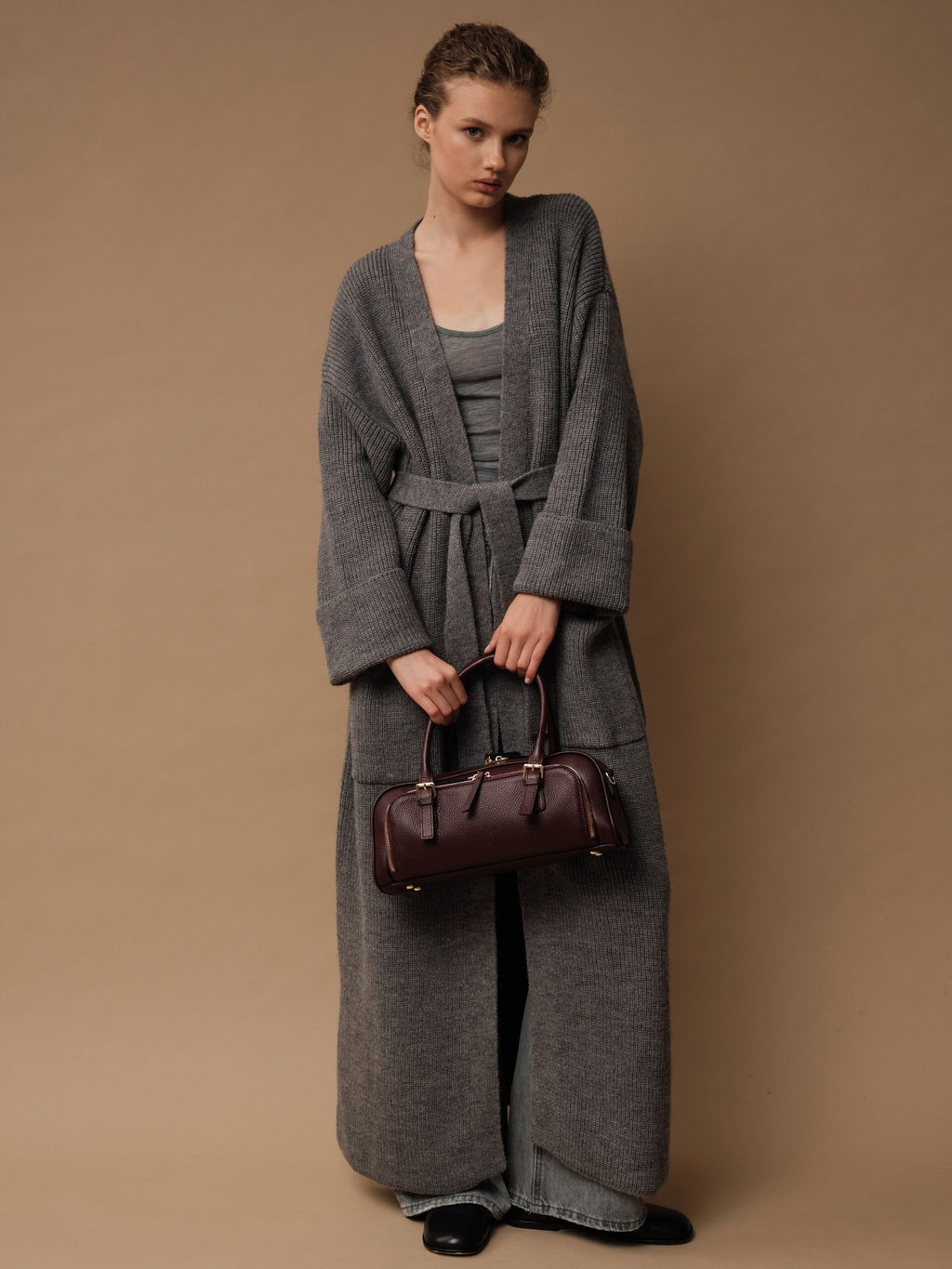 Кожаная сумка Nora DBR 31148 зимняя вишня фото 5