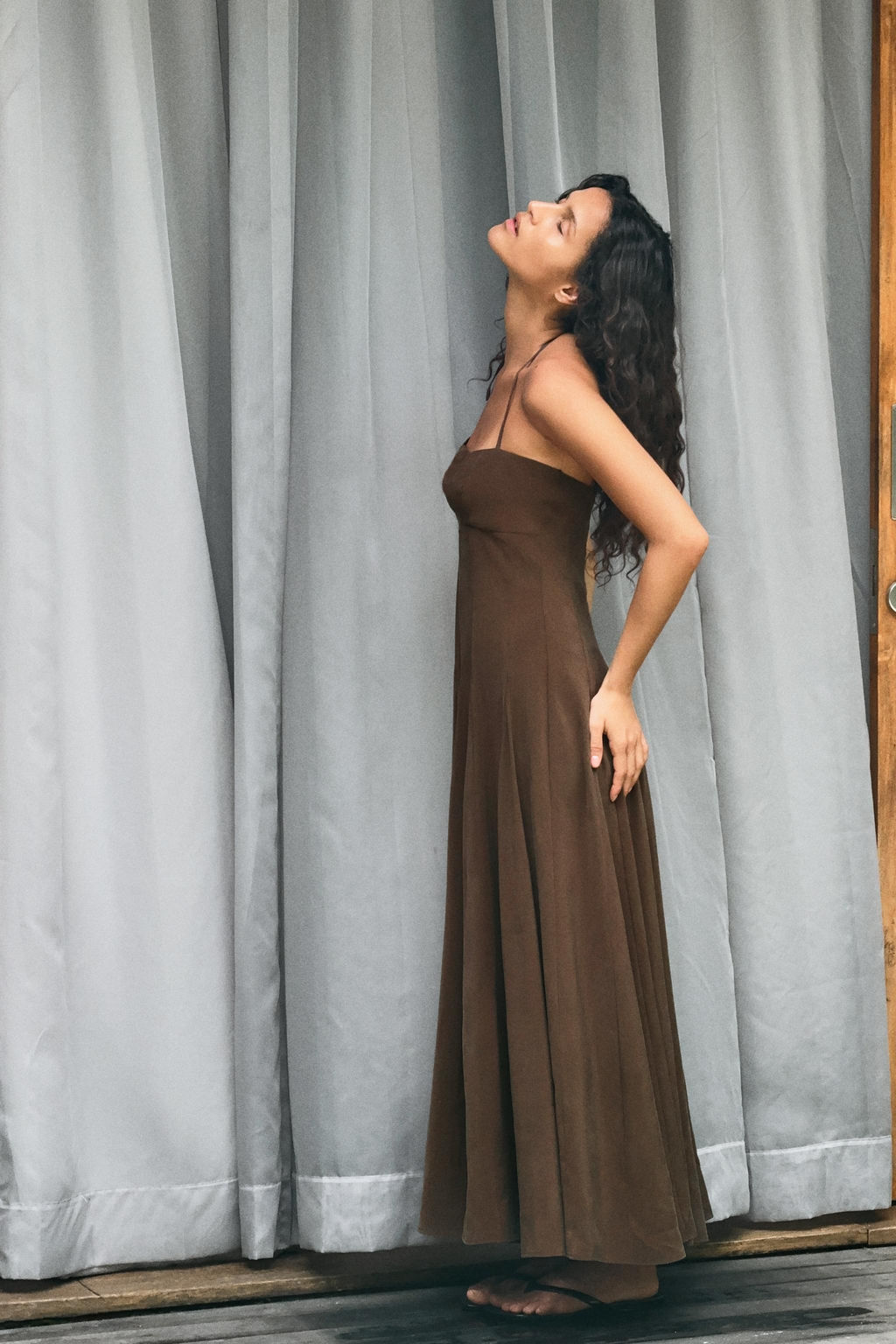 VESTIDO MIDI LUNARES / Chocolate - Zara фото 2