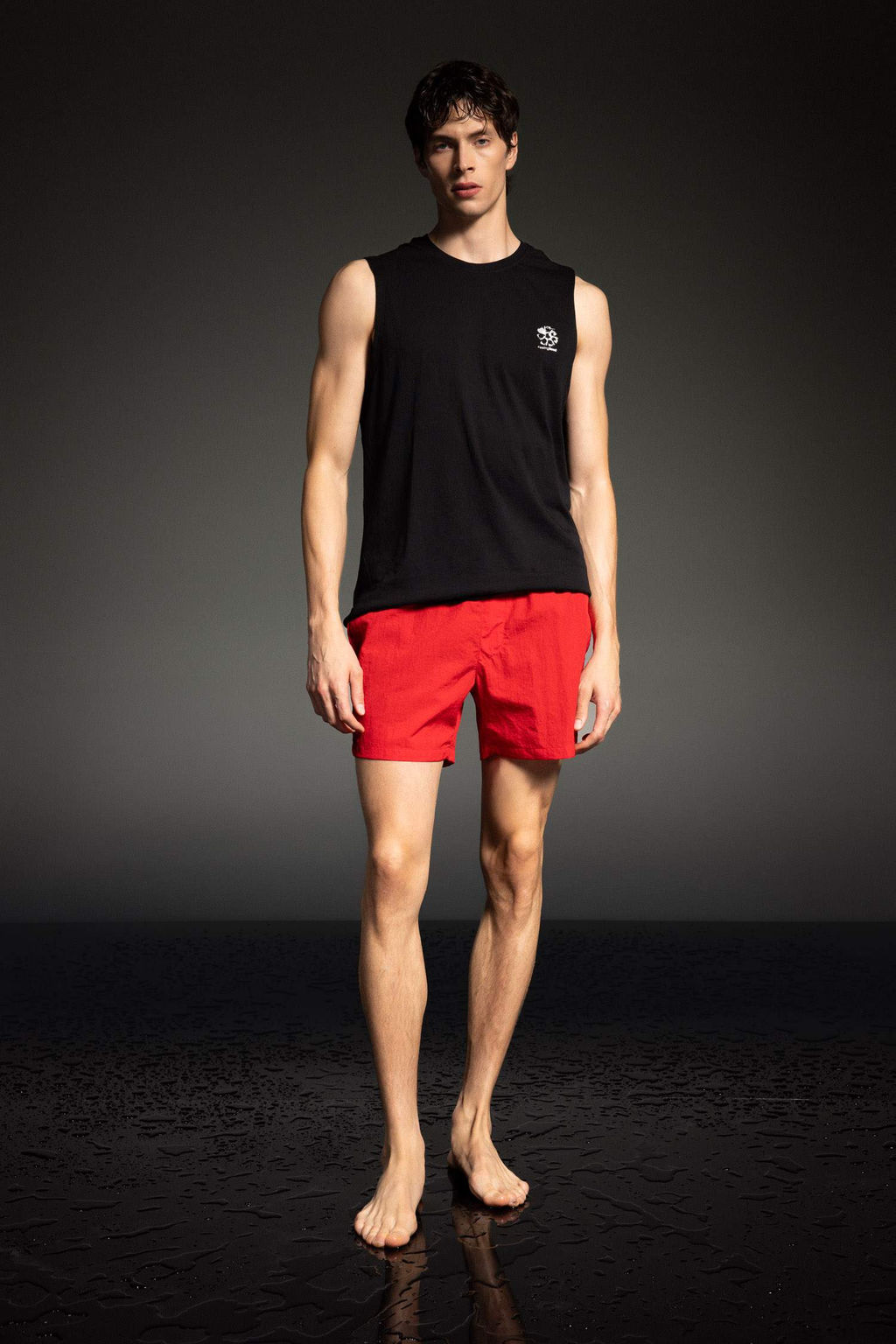 DeFactoFit Bask?l? K?sa Boy Sporcu Deniz Sortu фото 3