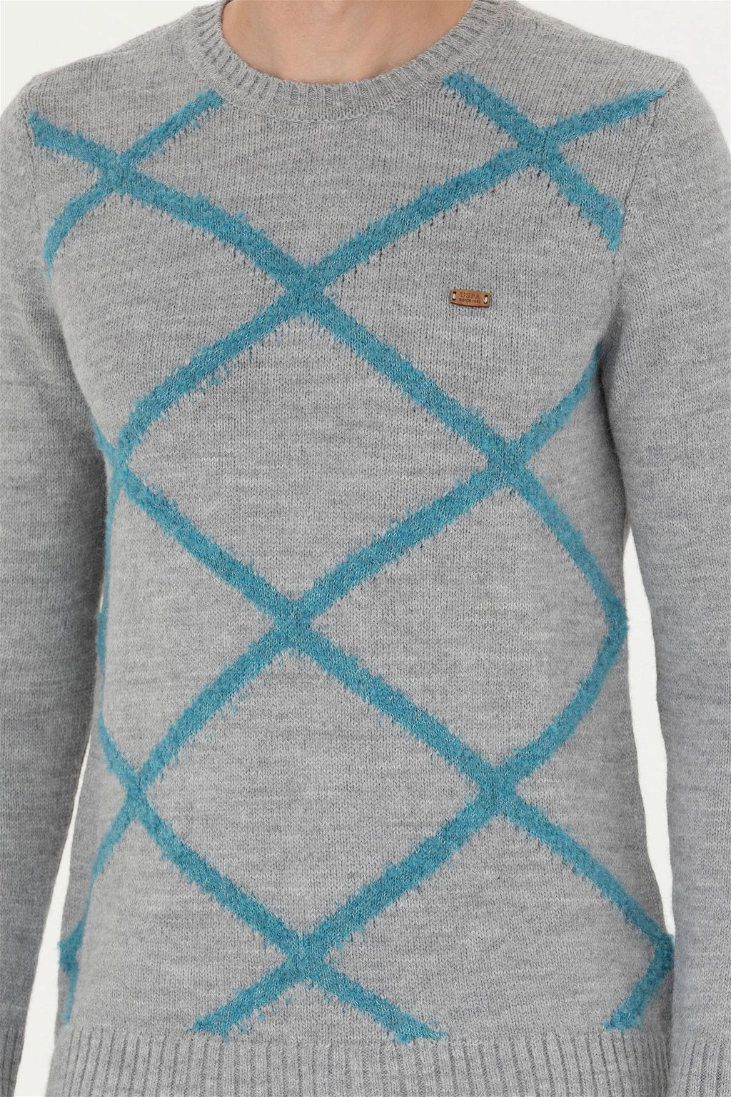 Мужской серый меланжевый свитер - U.s. polo assn фото 6