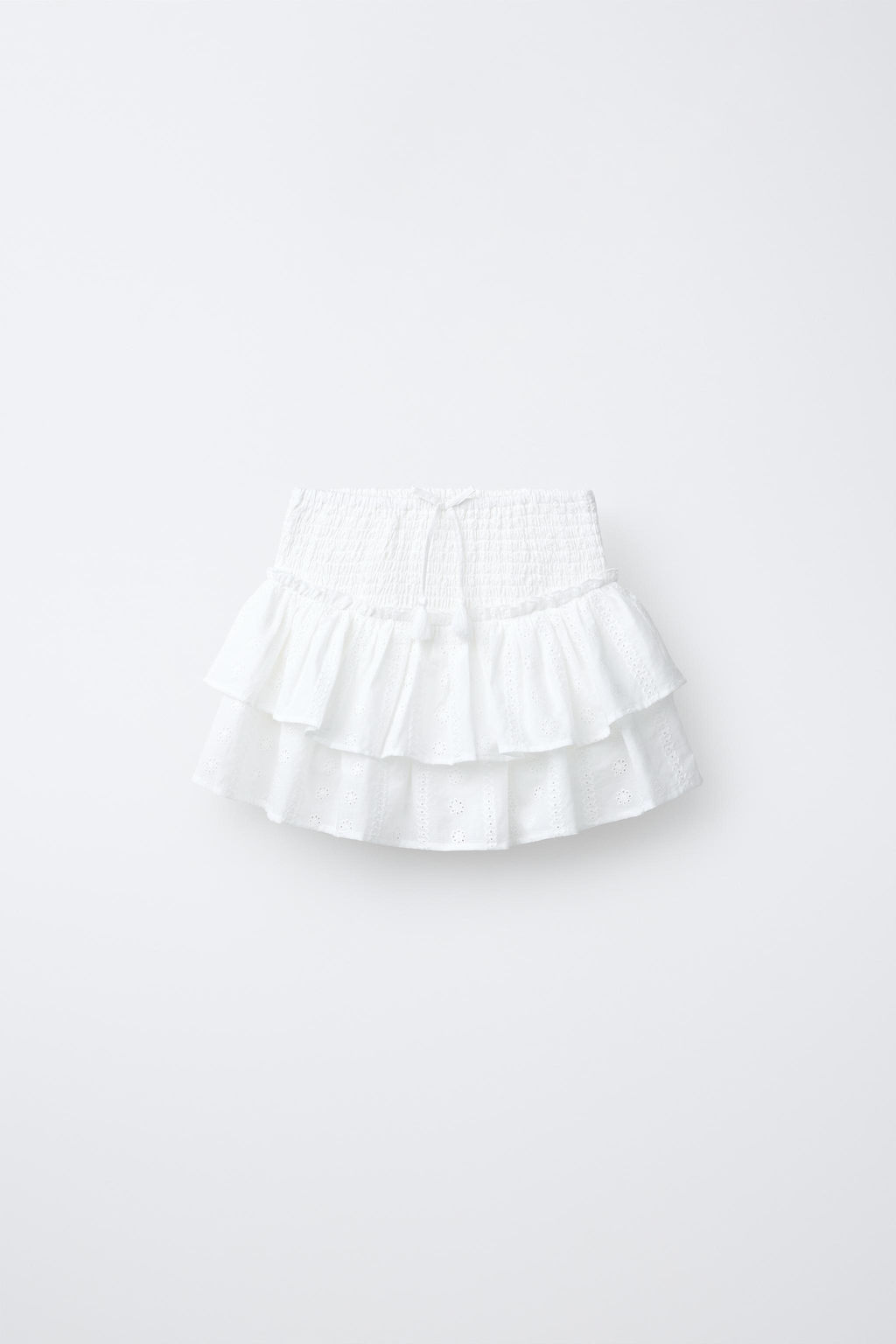 FALDA BERMUDA SCHIFFLY VOLANTES / Blanco