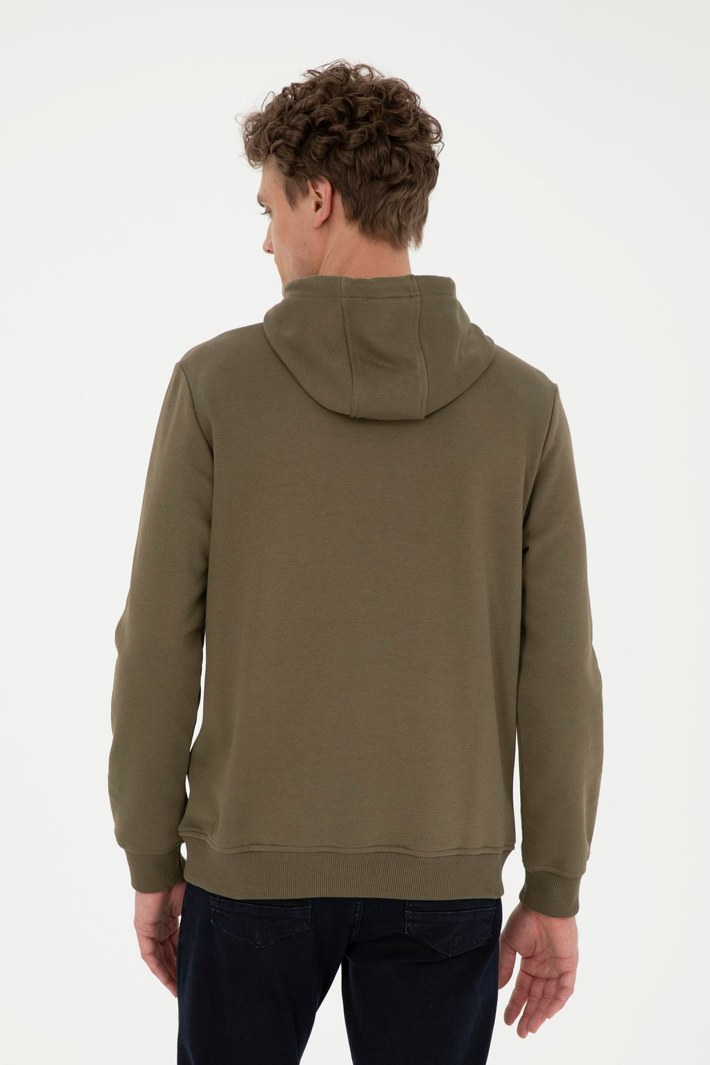Erkek Haki Basic Sweatshirt