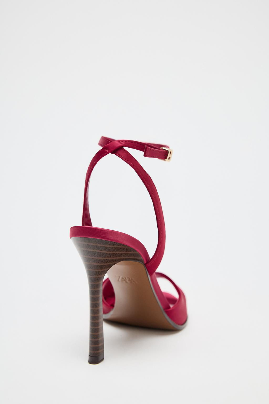 SATIN-EFFECT HIGH-HEEL SANDALS - Zara фото 5