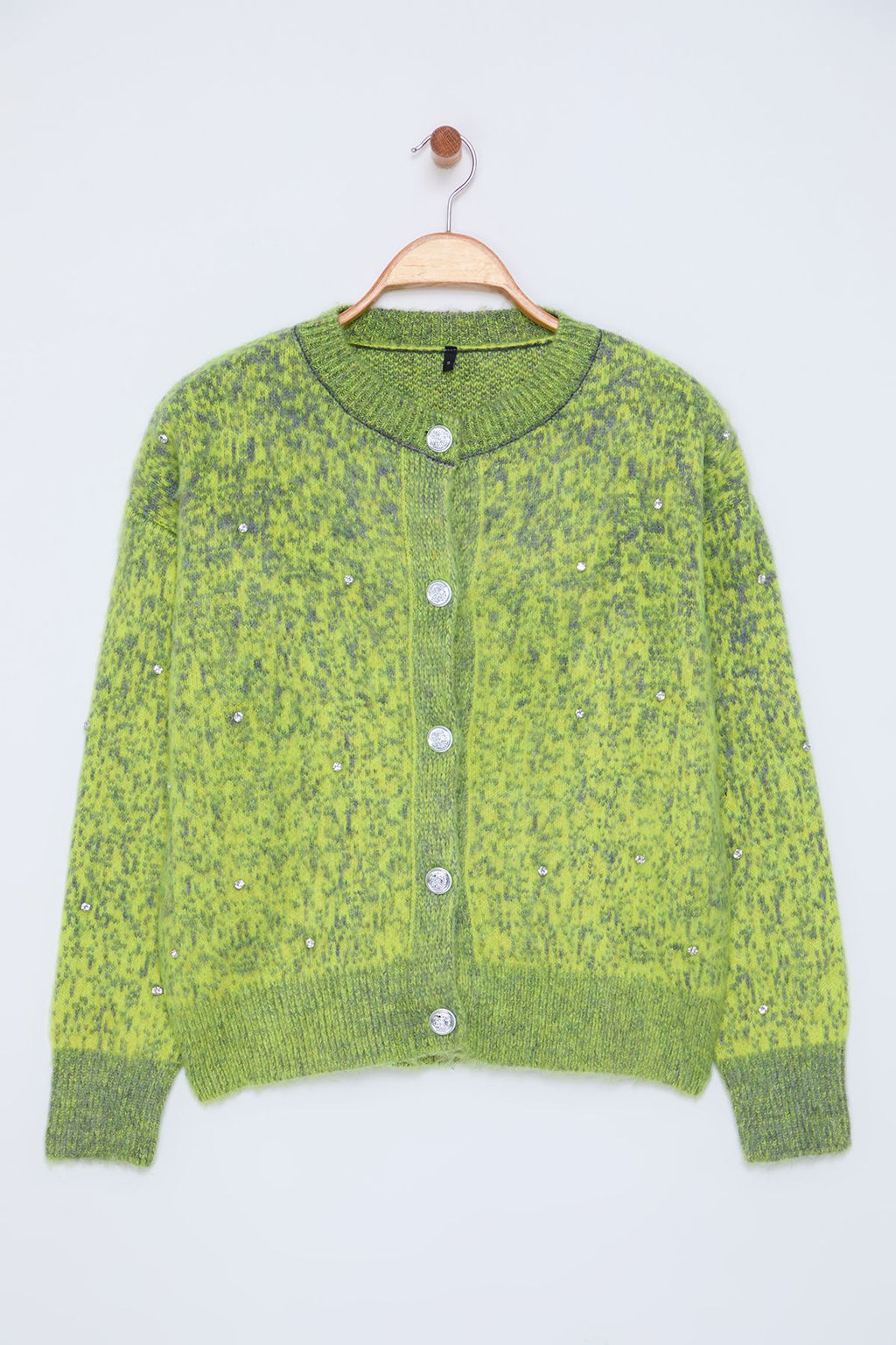 TRENDYOLMILLA Antrasit Yumusak Dokulu Desenli Ceket Gorunumlu Triko H?rka TWOAW25HI00185 фото 6