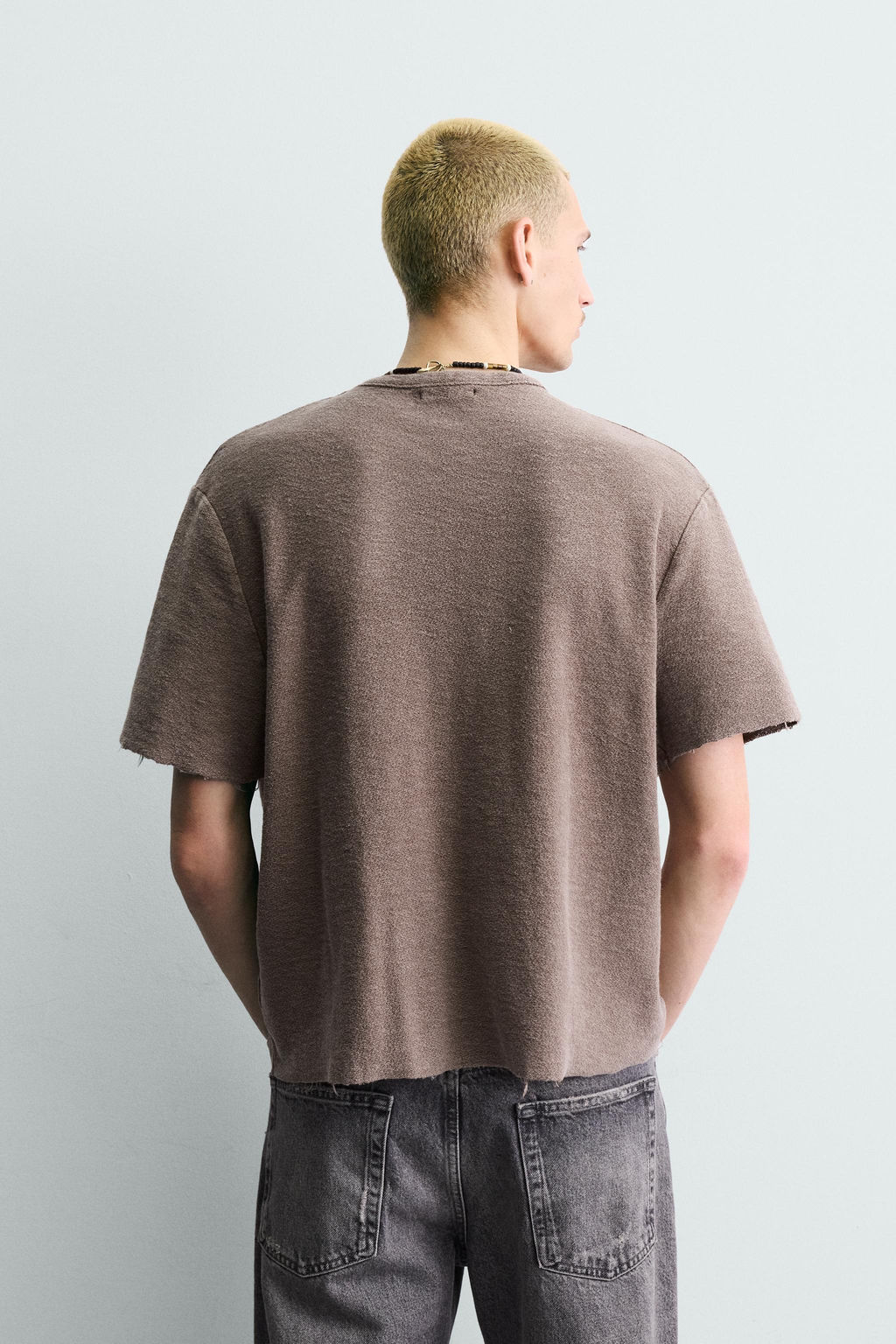 CAMISETA PUNTO LAVADA / Marr?n