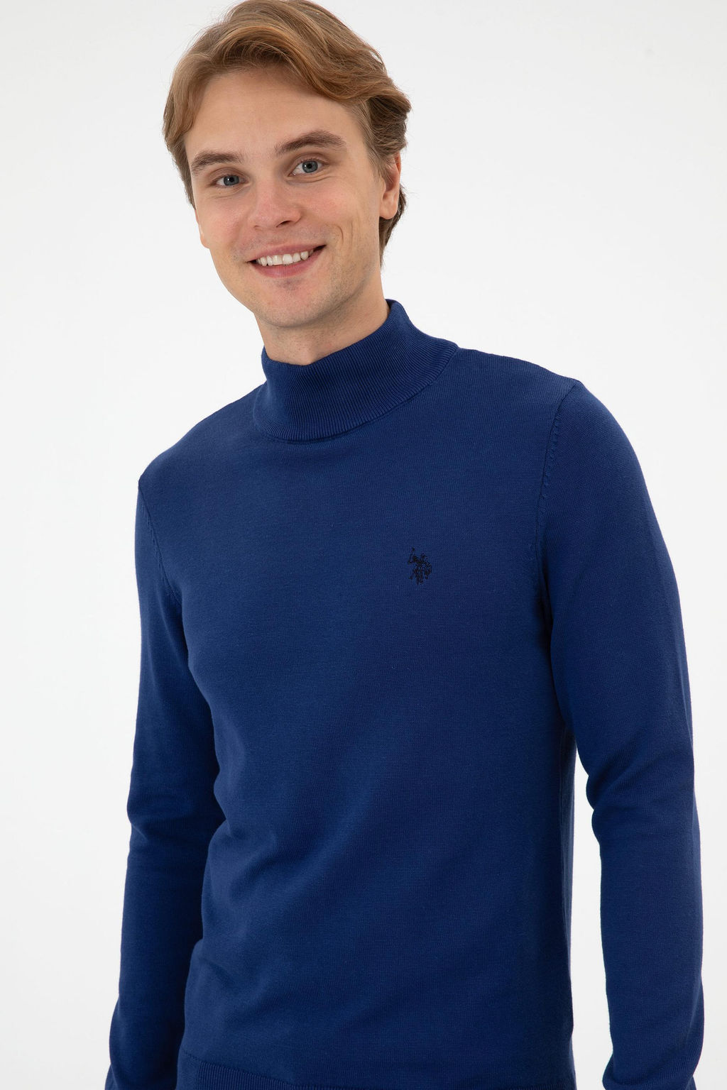 Erkek Slim Fit Bo_azl_ _ndigo Basic Kazak - U.s. polo assn фото 2