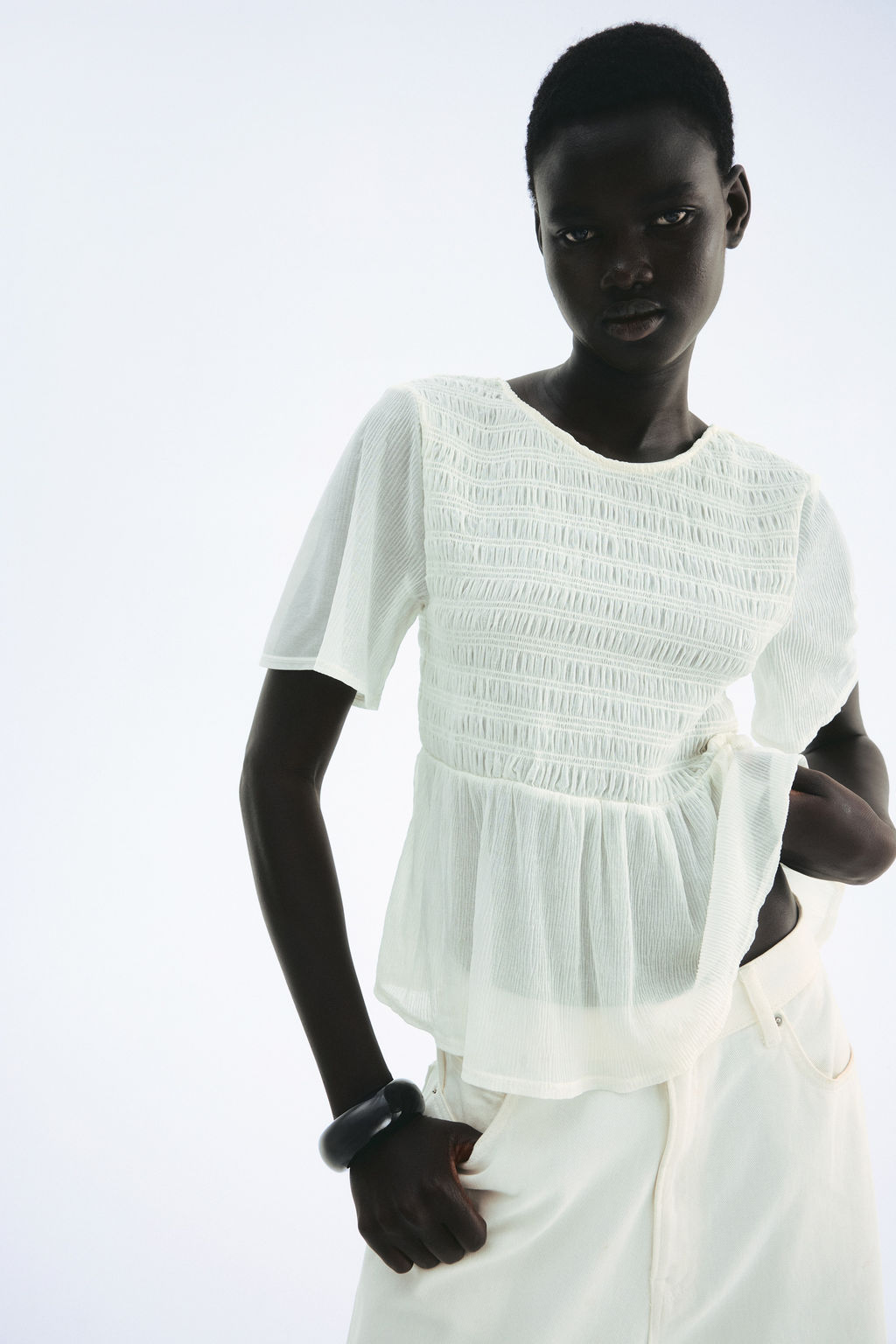 Top nido de abeja con peplum - H&m фото 6