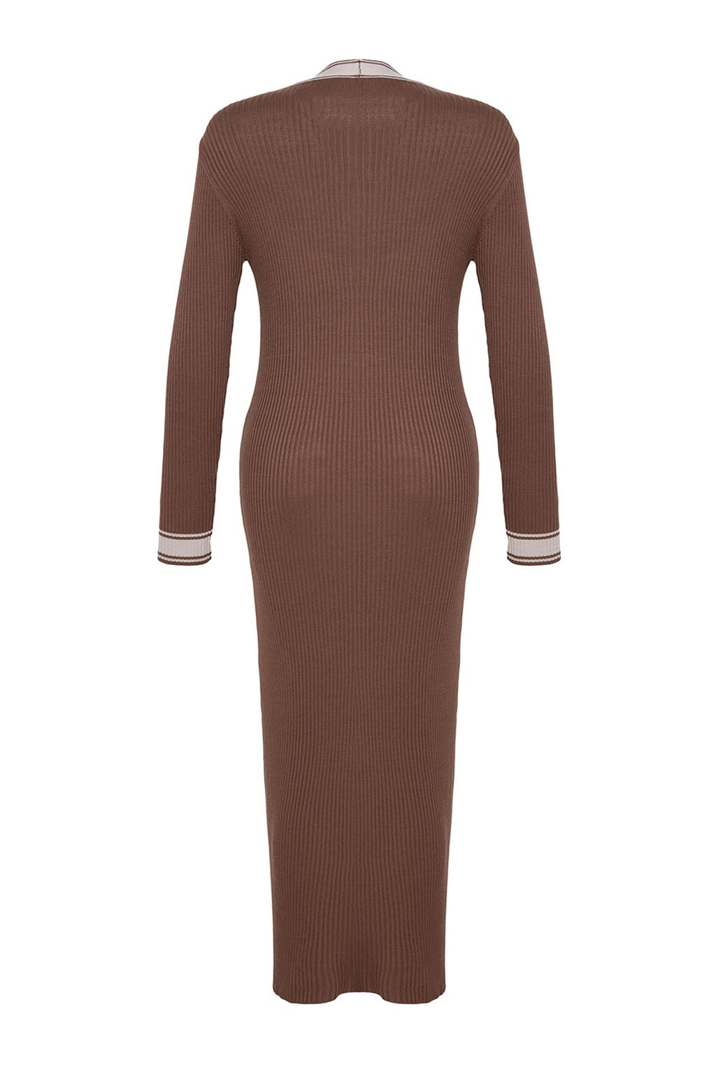 TRENDYOLMILLA Siyah Maxi Triko Renk Bloklu Elbise TWOAW24EL00017 фото 15