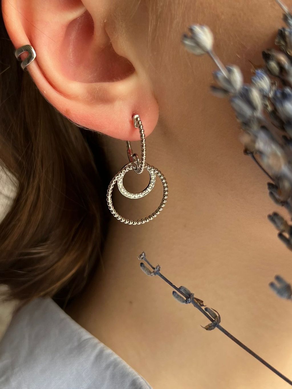 Серьги с куб.цирконием - Серебряные крылья фото 2