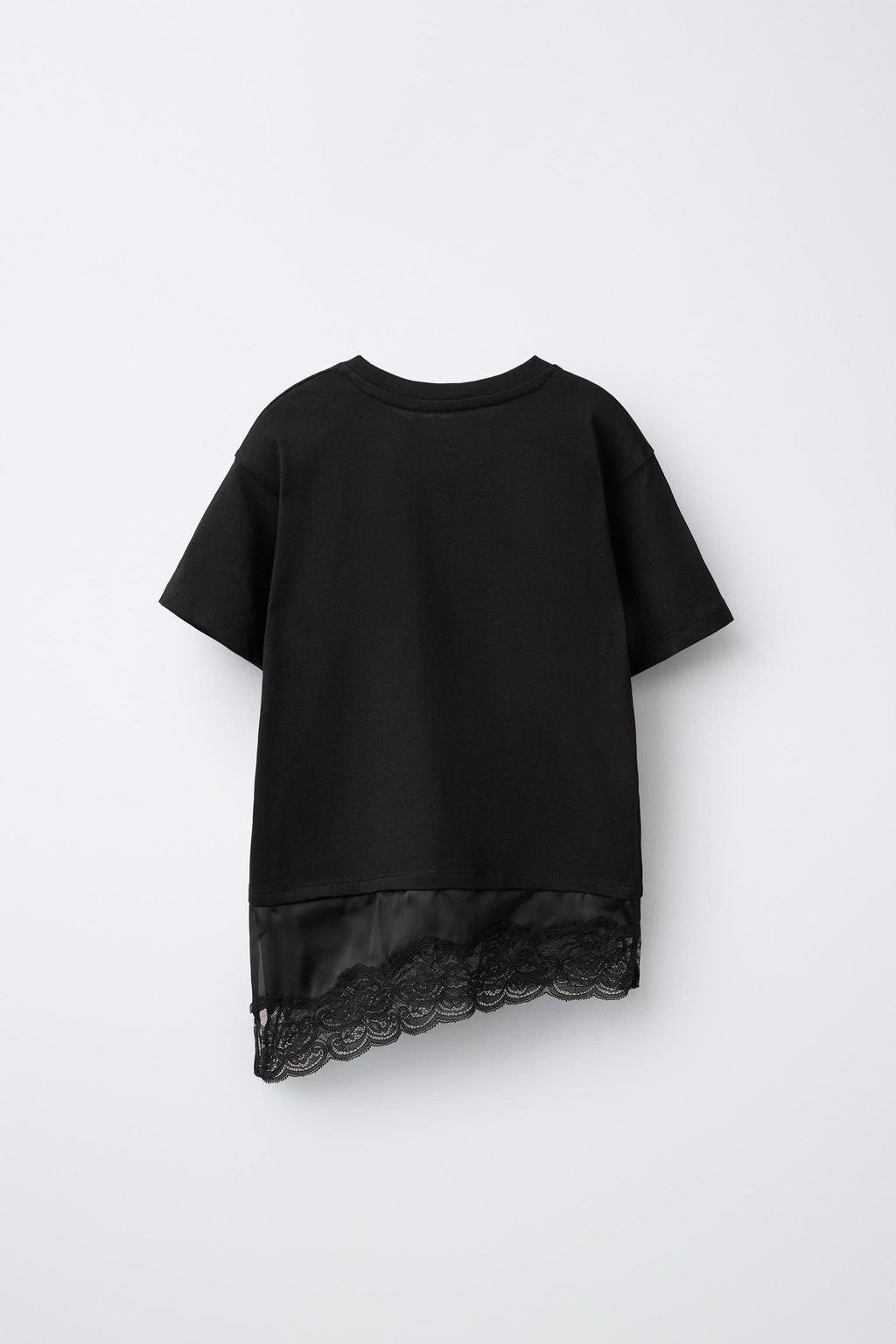 CAMISETA COMBINADA ENCAJE / Negro - Zara фото 2