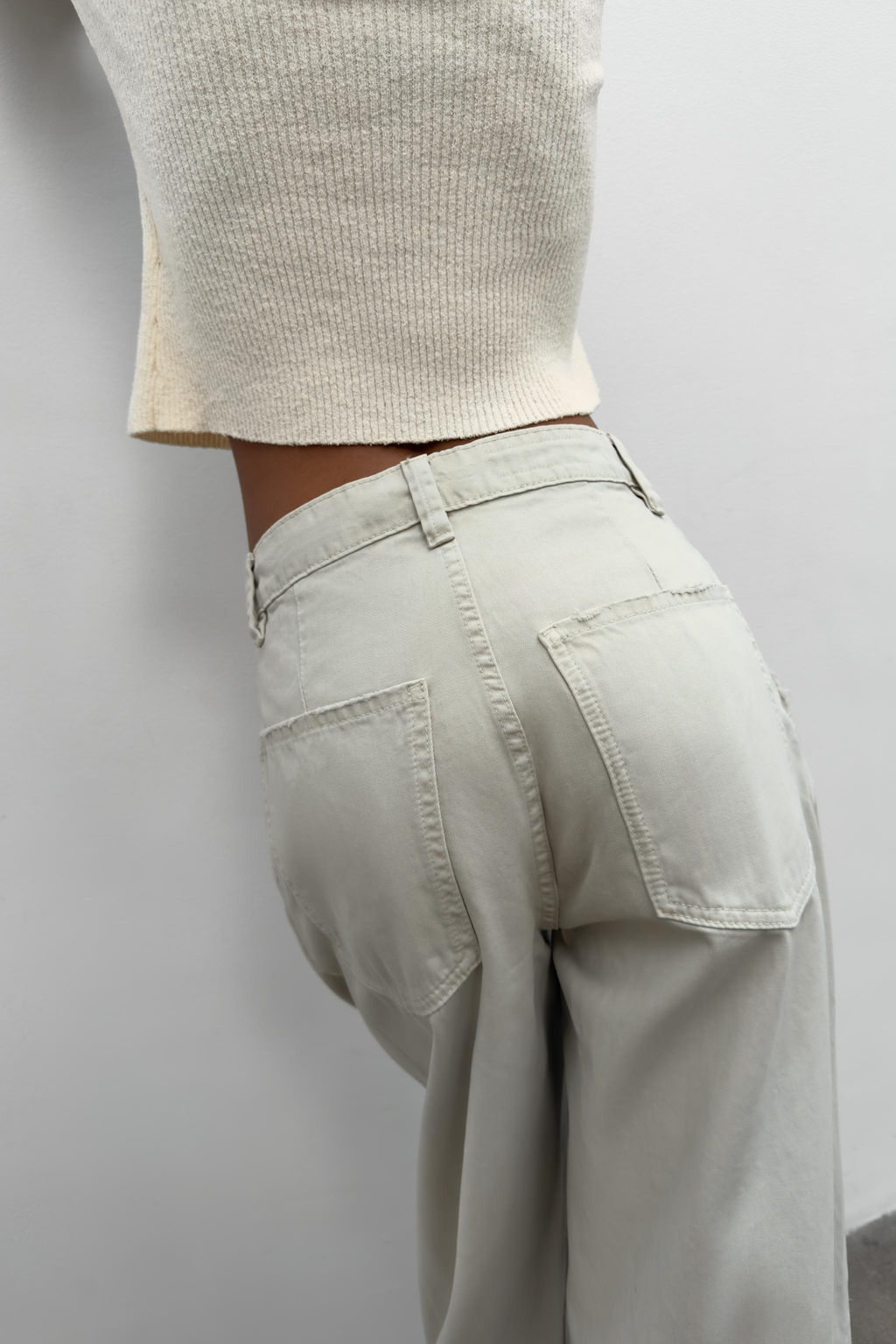 PANTAL?N BALLOON PINZAS / verde lavado - Zara фото 4