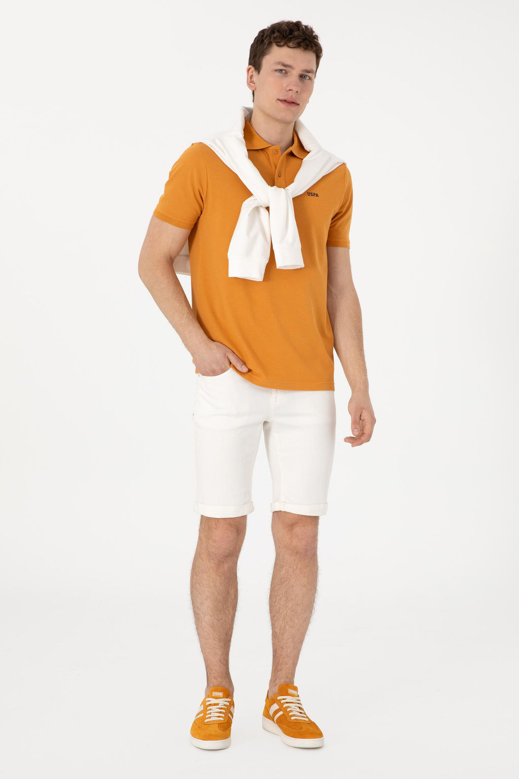 Erkek Regular Fit Polo Yaka Hardal Basic Ti__rt Sepette S_rpriz _ndirim - U.s. polo assn фото 4