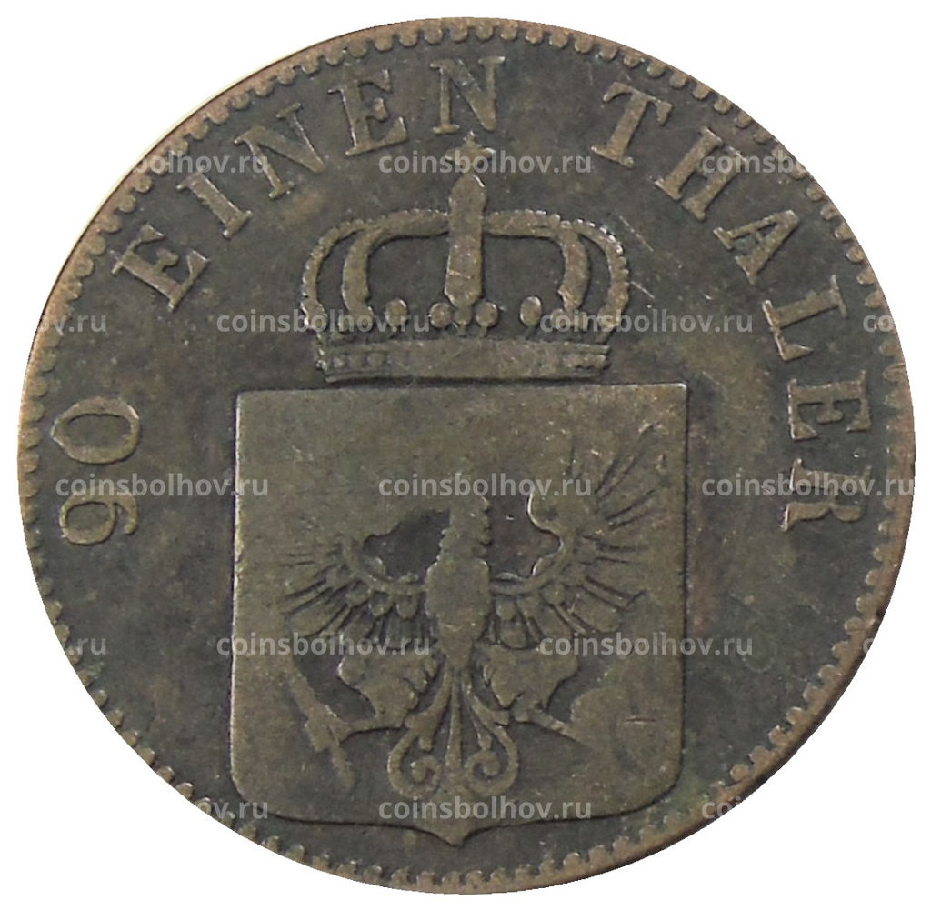 Монета 4 пфеннинга 1851 года A Германские государства  Пруссия
