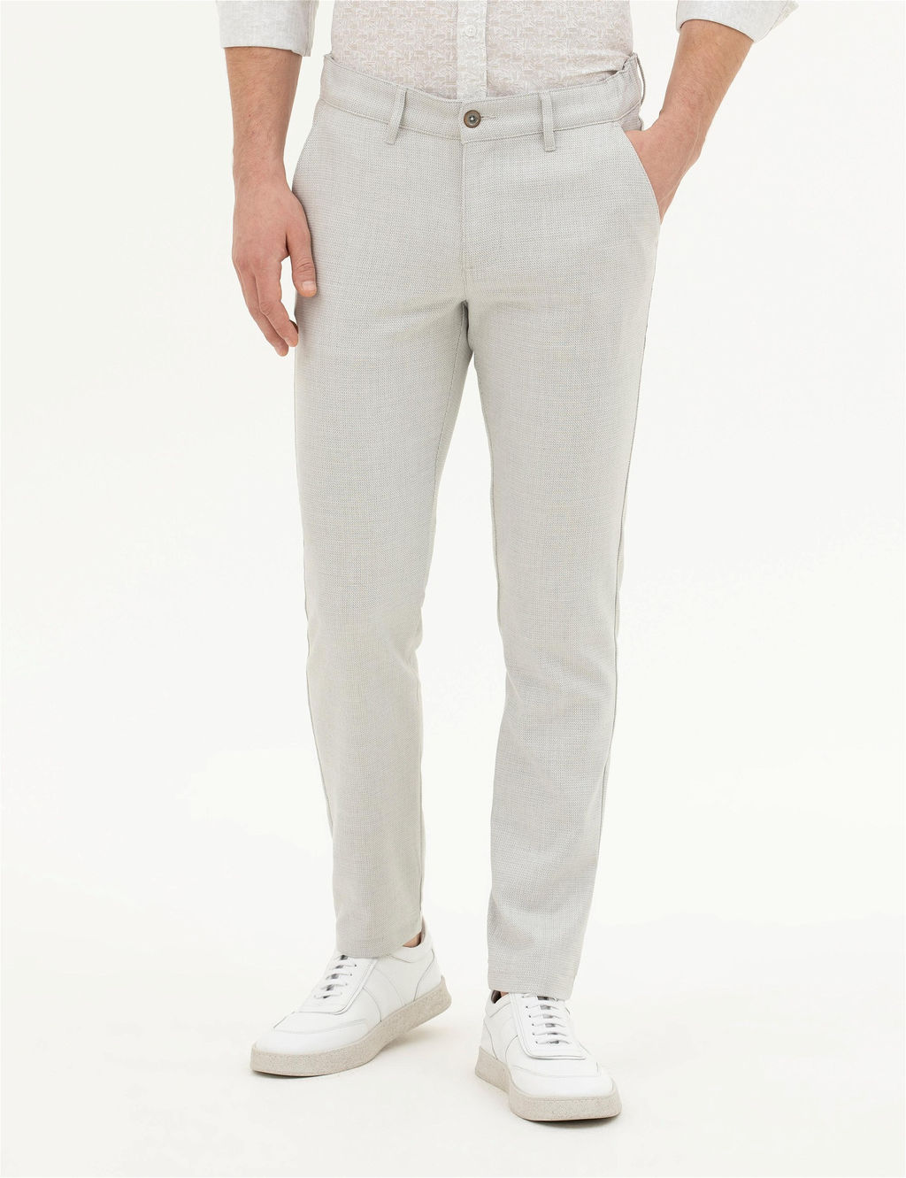 Gri Slim Fit Kanvas Pantolon - Pierre cardin фото 2