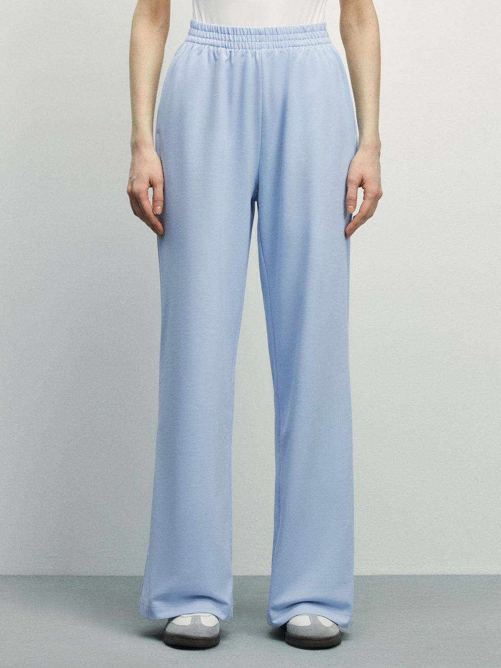 Базовые широкие трикотажные брюки / Zarina  фото 2