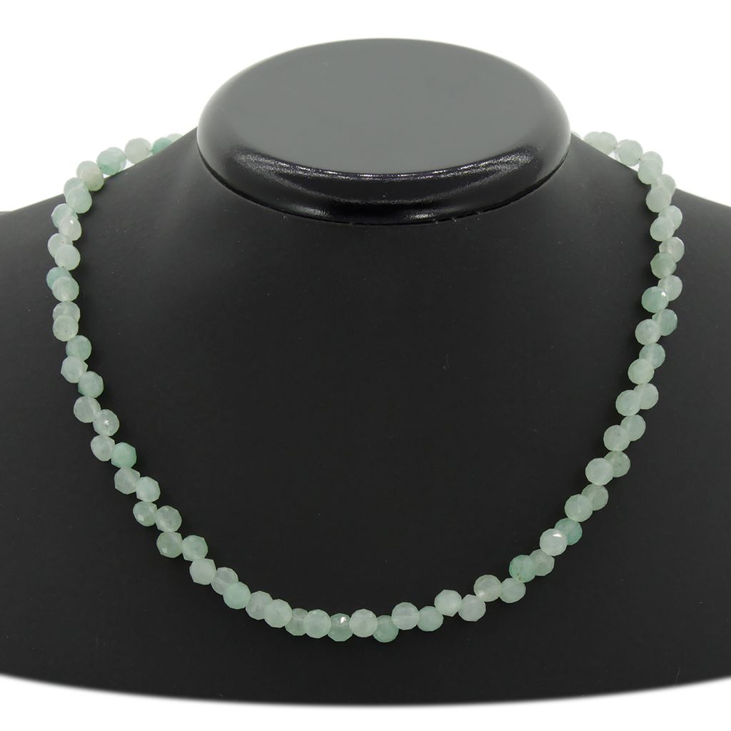 Нефрит (Жадеит) Индия, 6мм капли гранёные, "Капель" бусы 49см