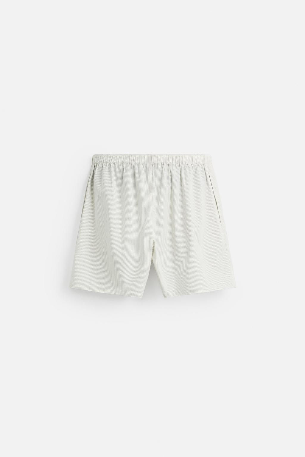 COTTON-HEMP STRIPED BERMUDA SHORTS - Zara фото 7