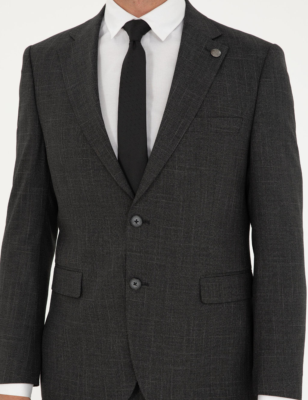 Antrasit Slim Fit Tak_m Elbise