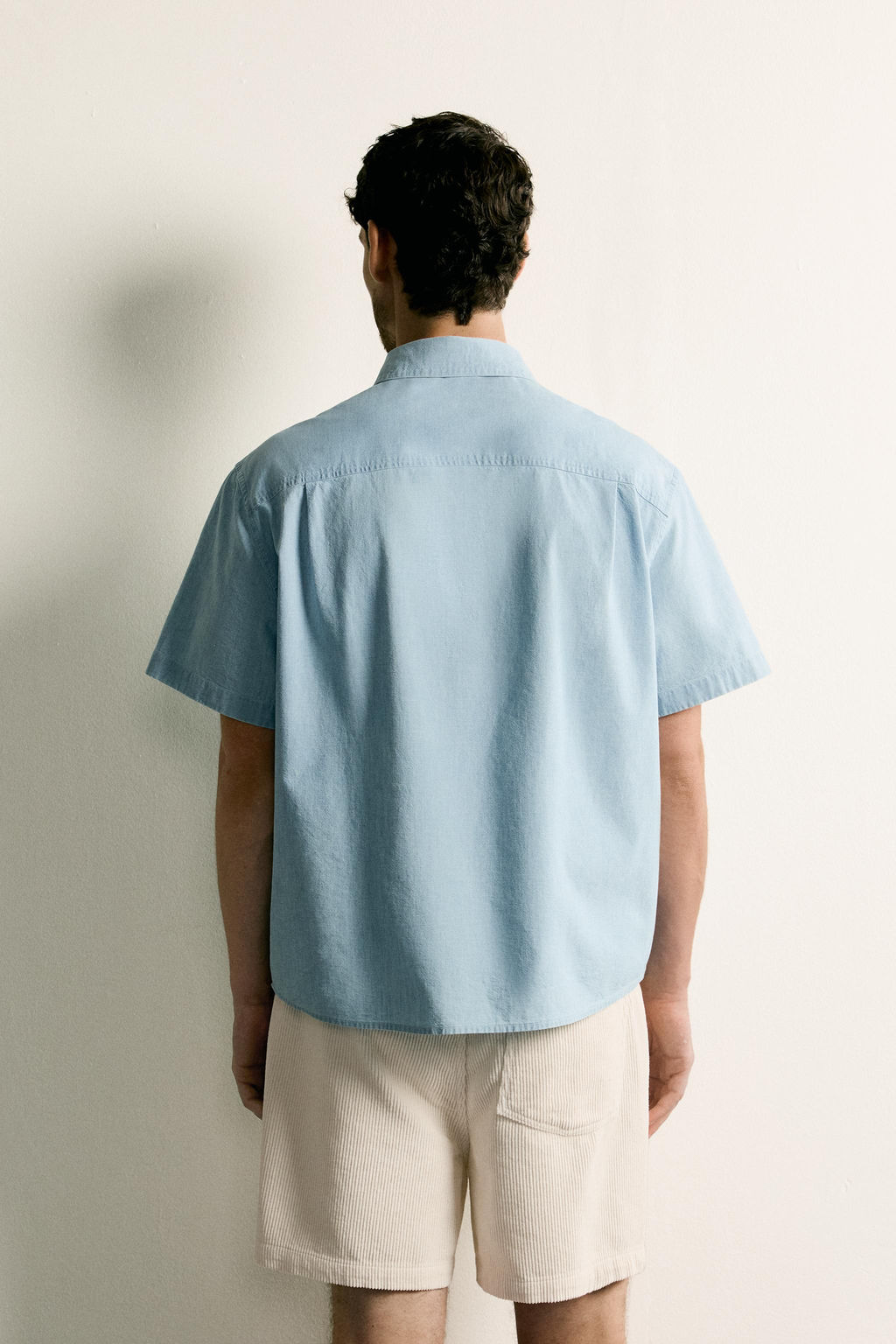 CAMISA CHAMBRAY BOLSILLOS / Azul claro - Zara фото 3