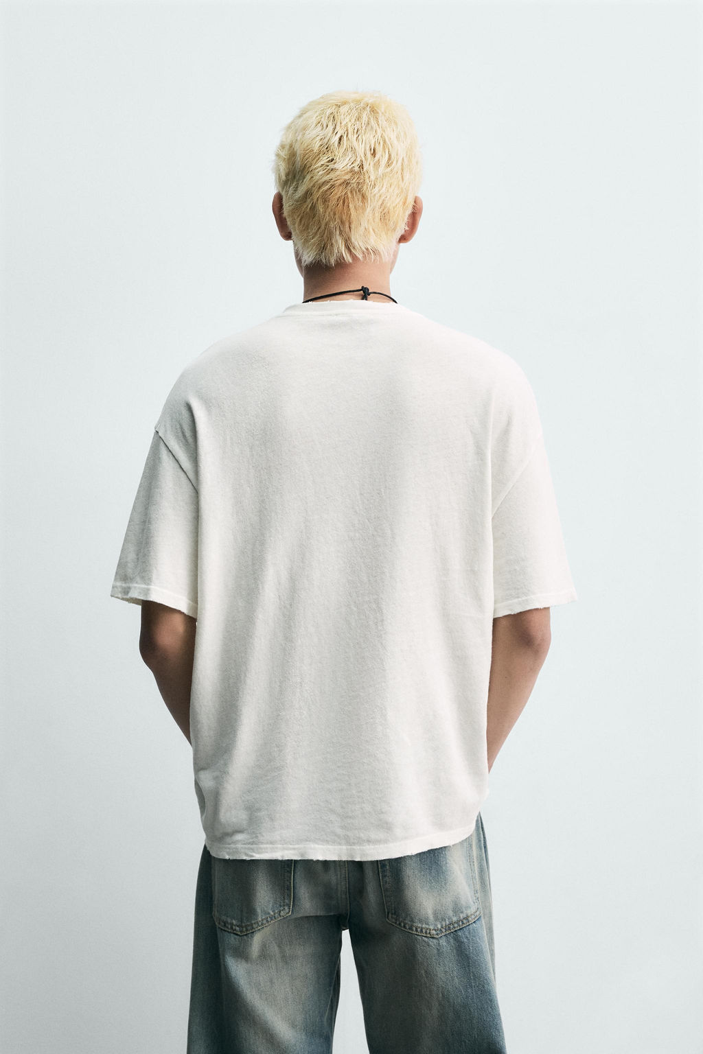 CAMISETA CUELLO PICO ALGOD?N - C??AMO / Blanco