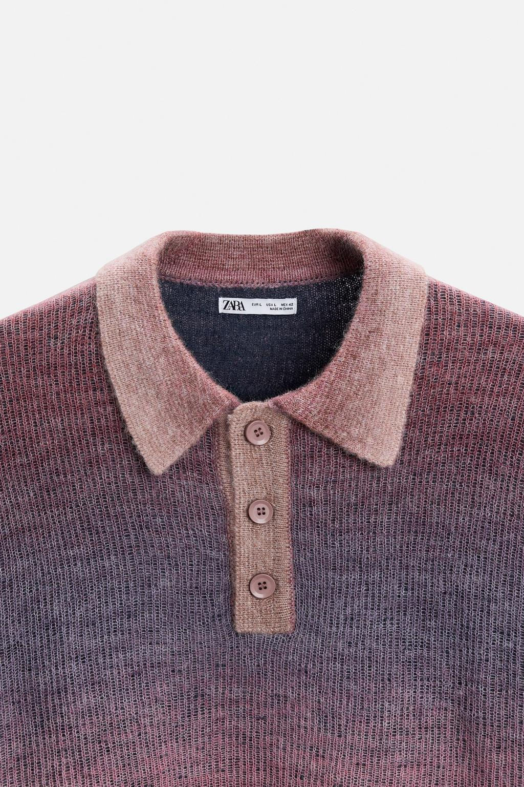 GRADIENT KNIT POLO SHIRT - Zara фото 8