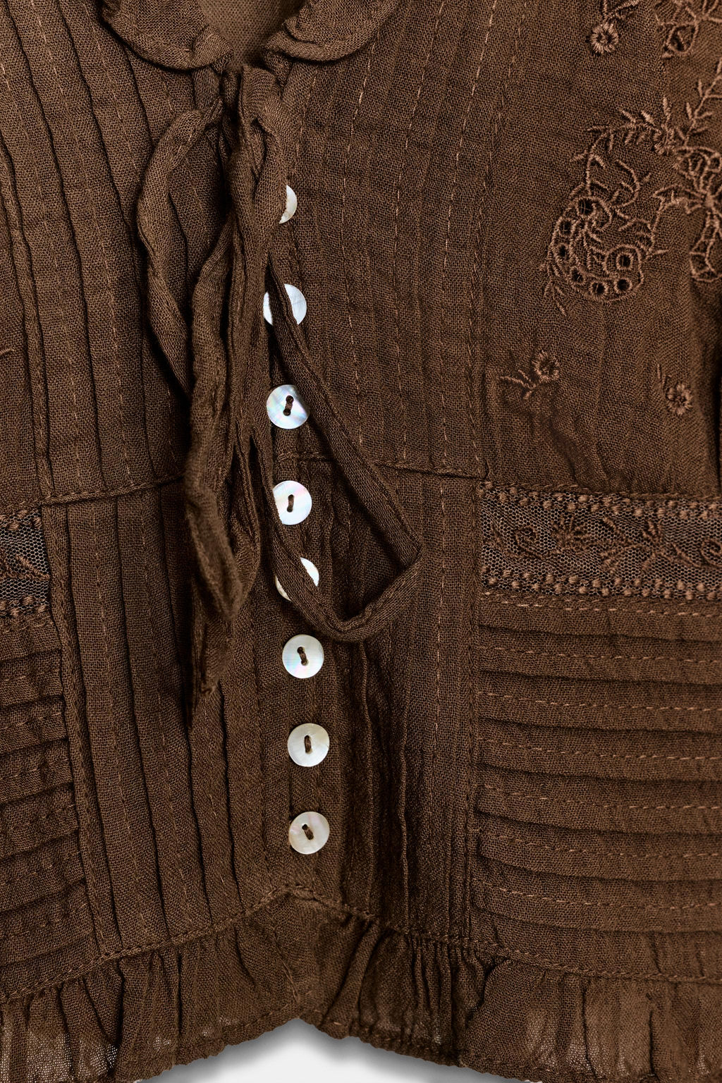 TOP GASA BORDADOS / Marr?n - Zara фото 6