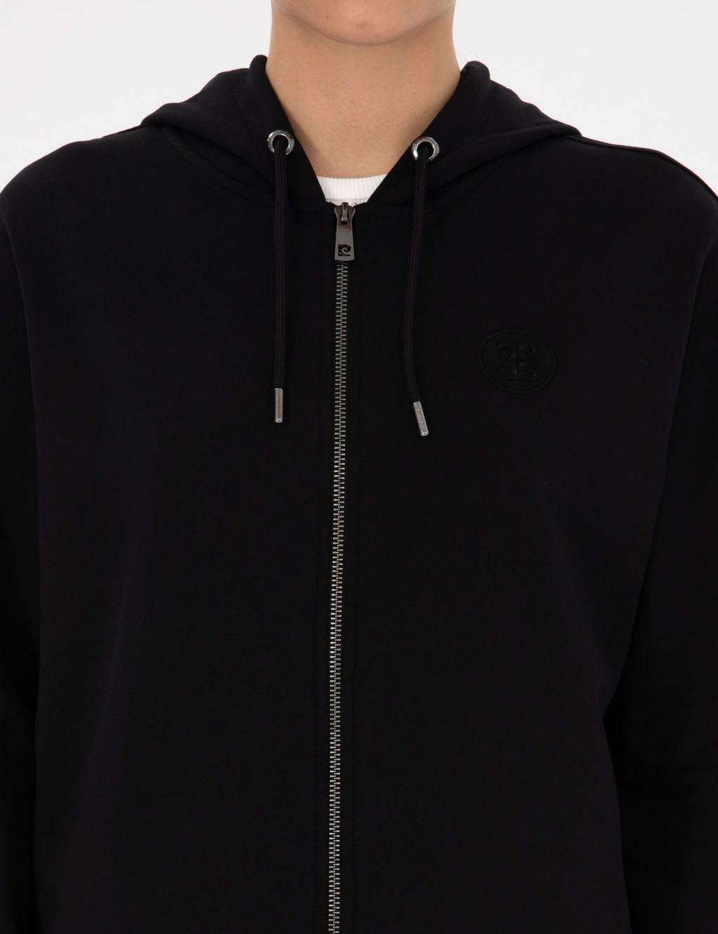Siyah Comfort Fit Fermuarl_ Sweatshirt