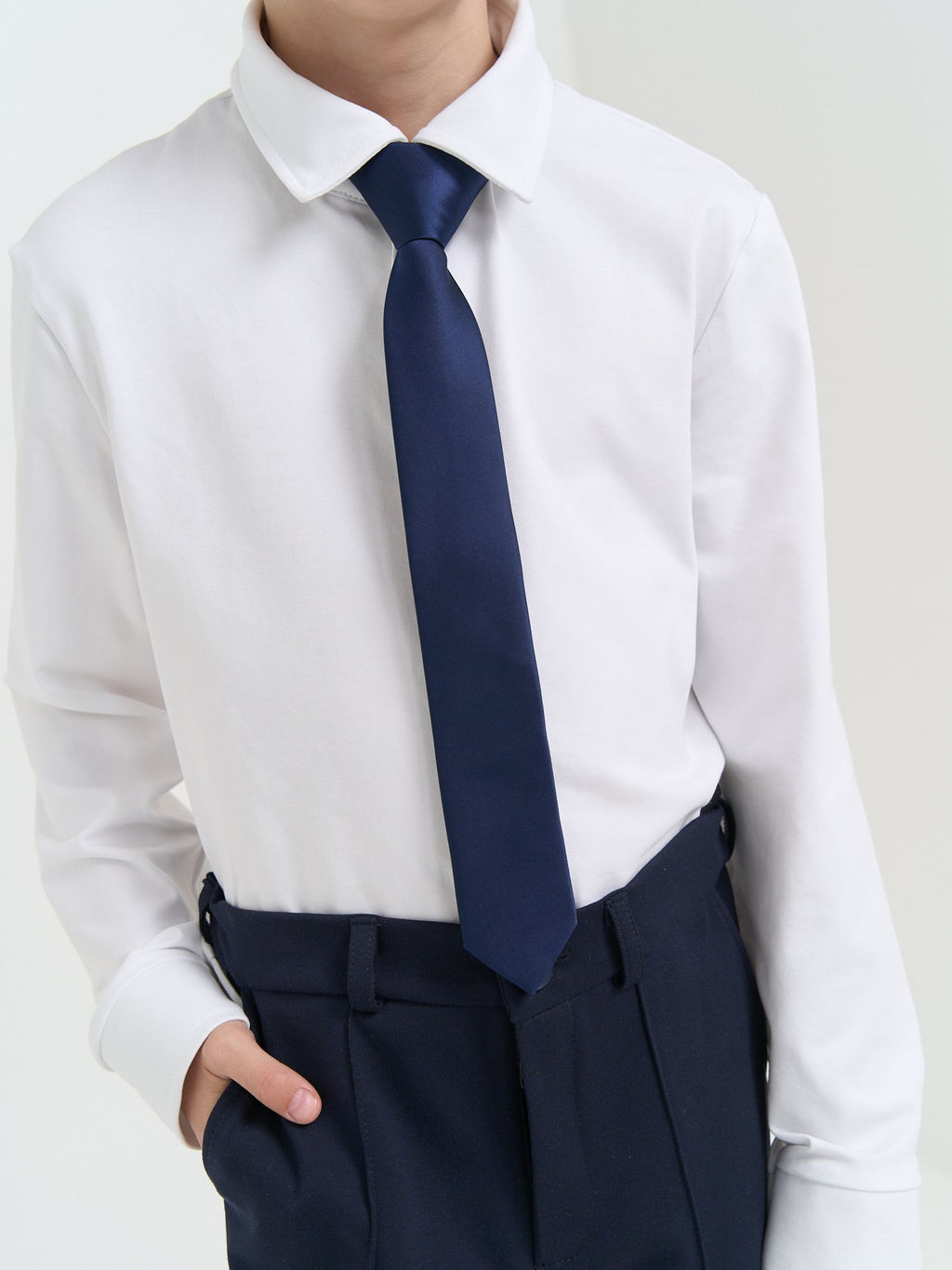 Галстук с фиксатором Синий - Bungly фото 8