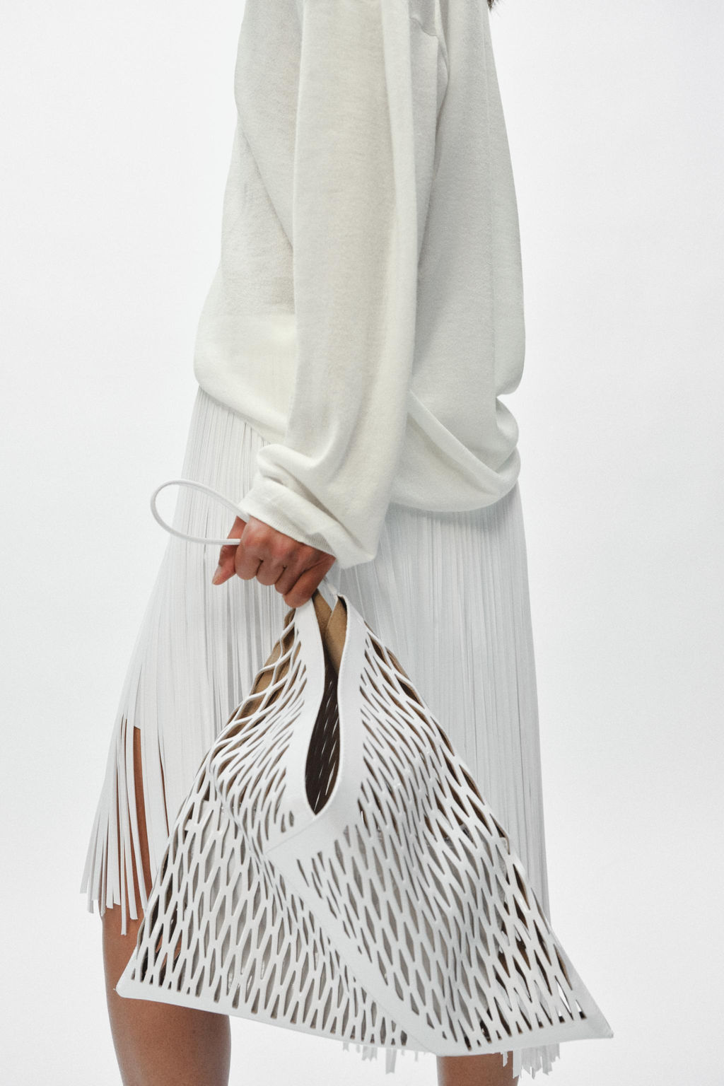JERSEY PUNTO FINO ESCOTE PICO / crudo-blanco - Zara фото 3