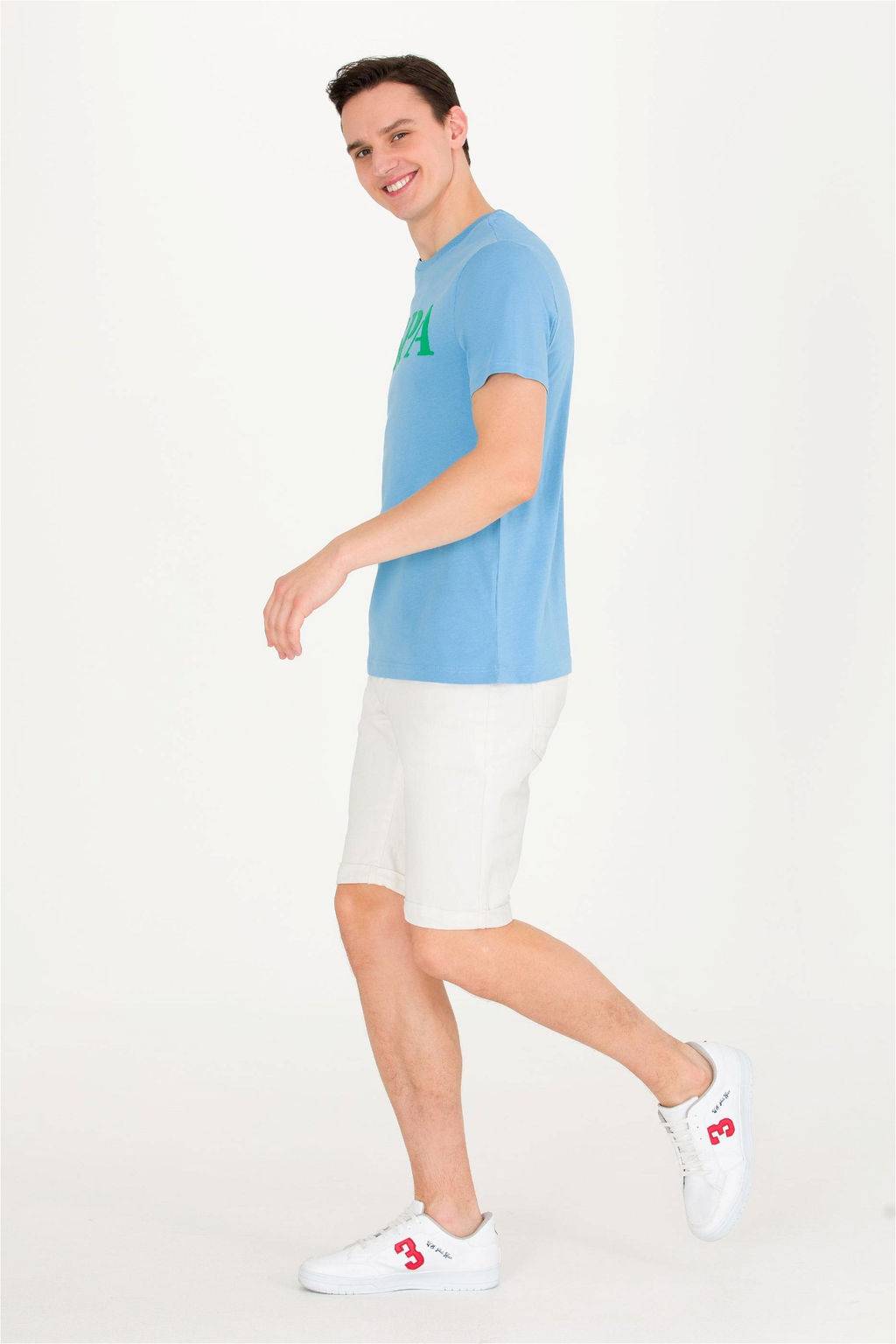 U. S. Polo Assn Мужская бирюзовая базовая футболка с круглым вырезом - U.s. polo assn фото 10