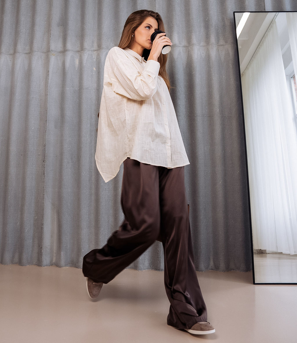 Рубашка #ОБШ1458, кремовый - Dommod фото 3