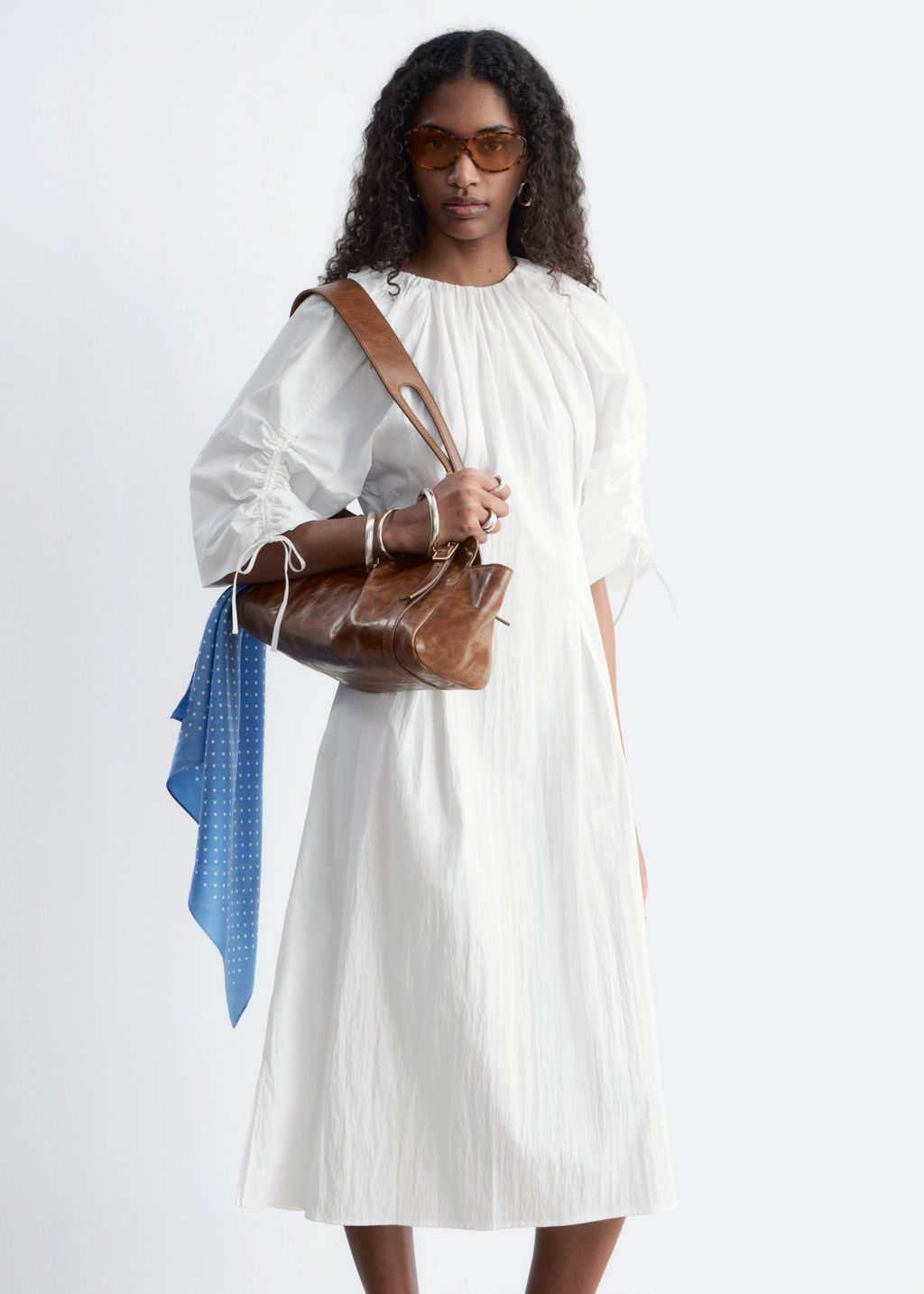 Vestido midi escultural con cordones de ajuste - H&m фото 8