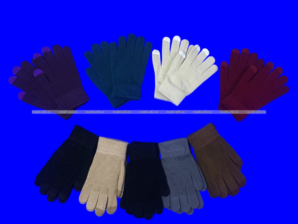 Цена за 12 пар.Перчатки женские шерстяные сенсорные арт. 7076 (5035)