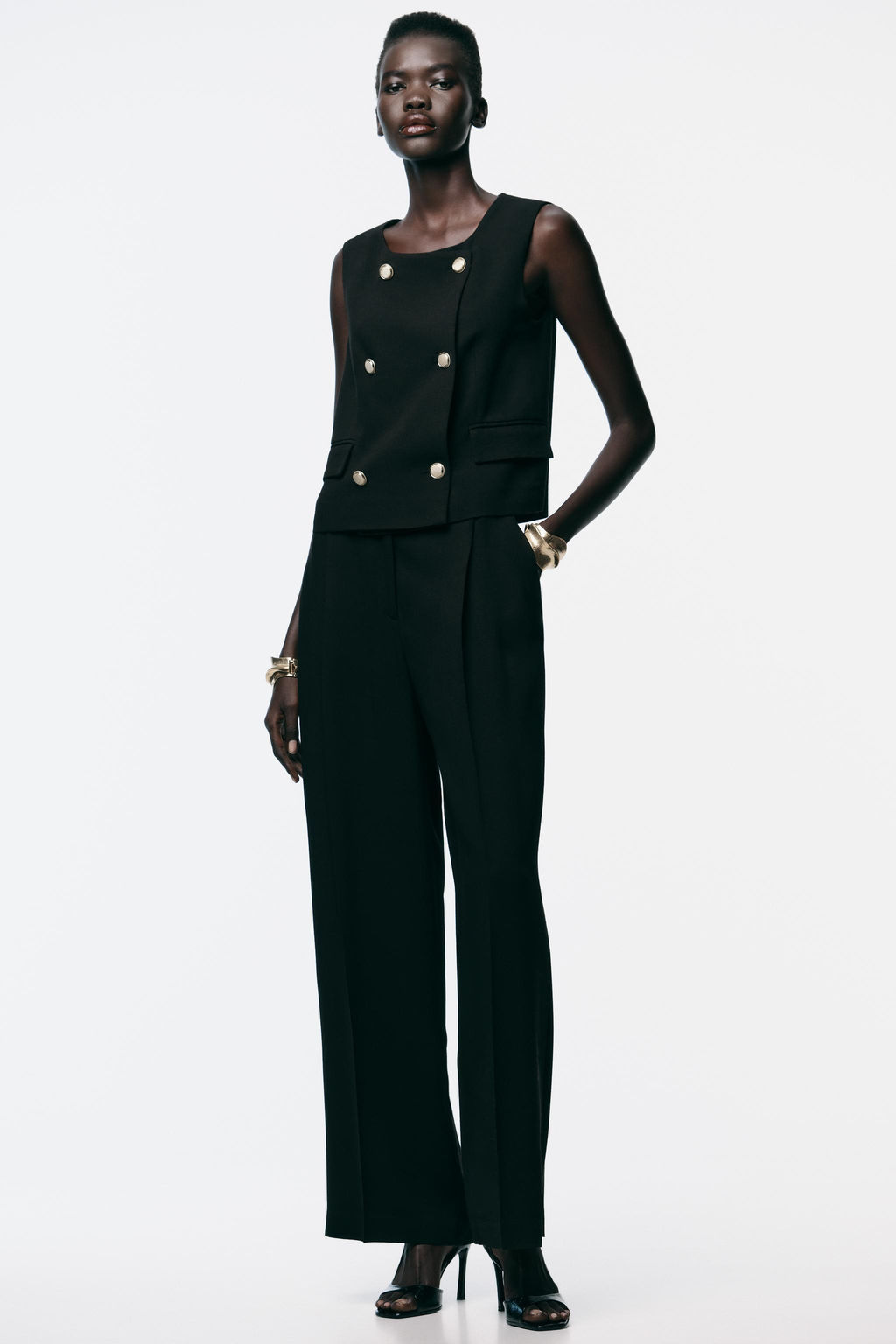 DOUBLE-BREASTED WAISTCOAT WITH GOLD BUTTONS - Zara фото 8