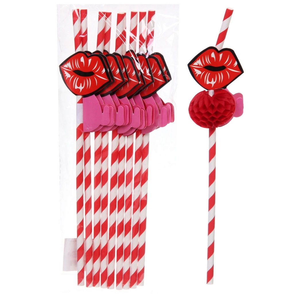 Цена за 4 шт. Трубочка для коктейля "Поцелуй", 24 см, d-6 мм (набор 10 шт)