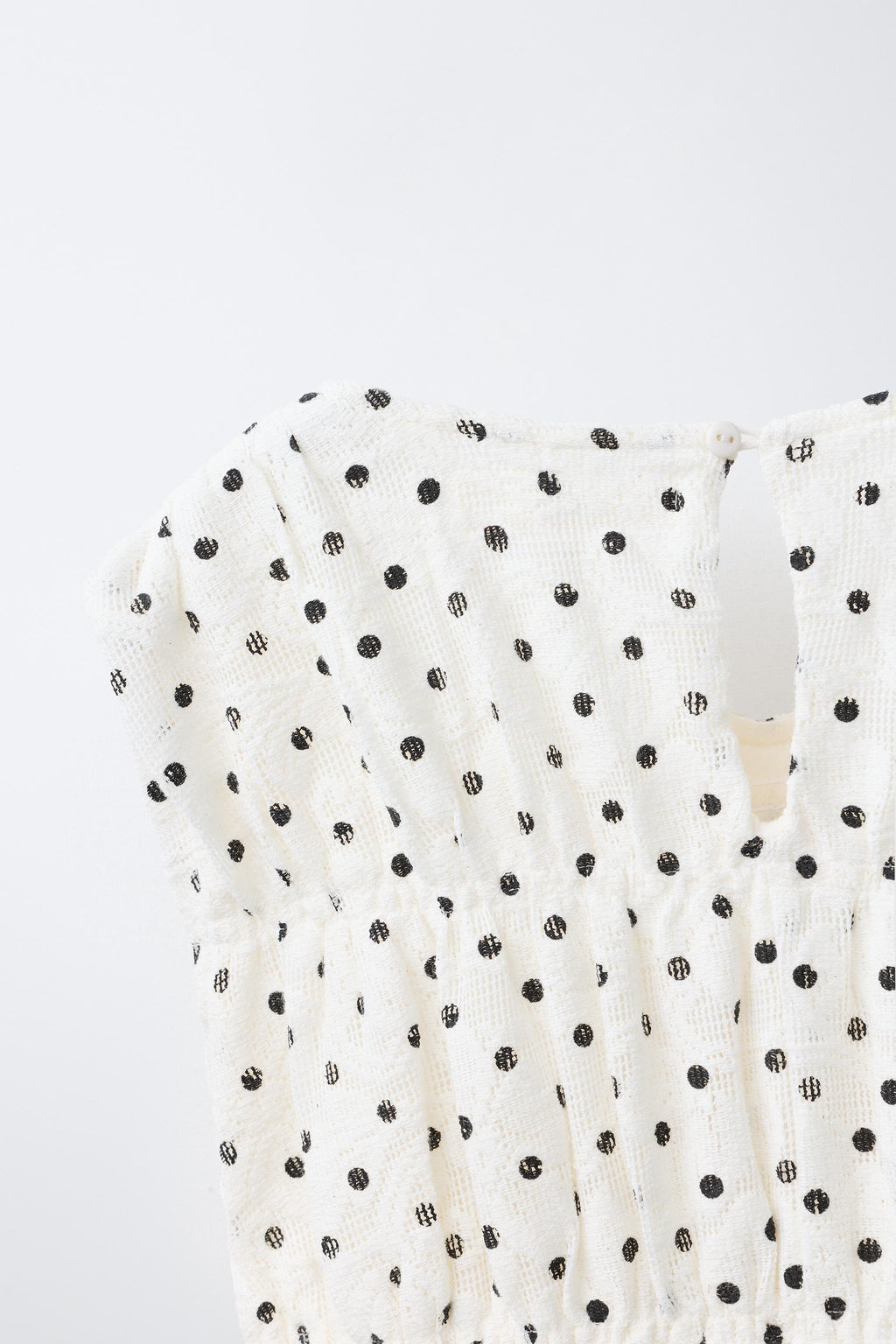 VESTIDO LUNARES / Blanco / Negro