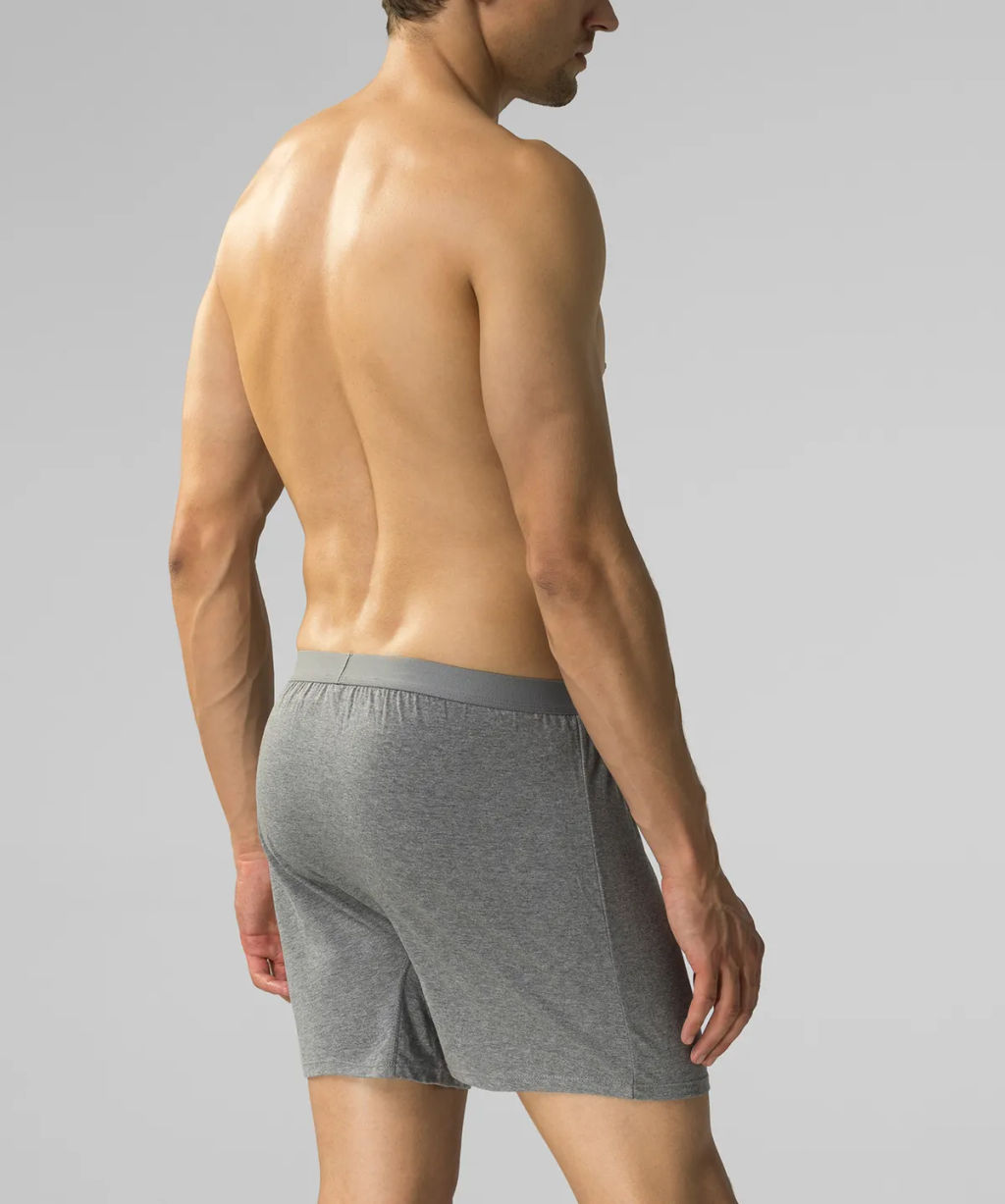 ATLANTIC 2MBX-025 Трусы боксеры Solid - набор 2 шт. черный + серый меланж  фото 3