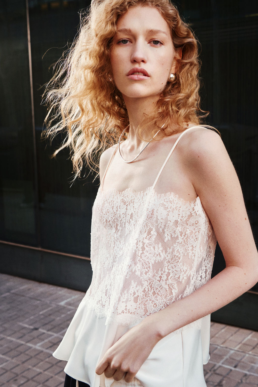 Top de encaje con tirantes finos - H&m фото 6