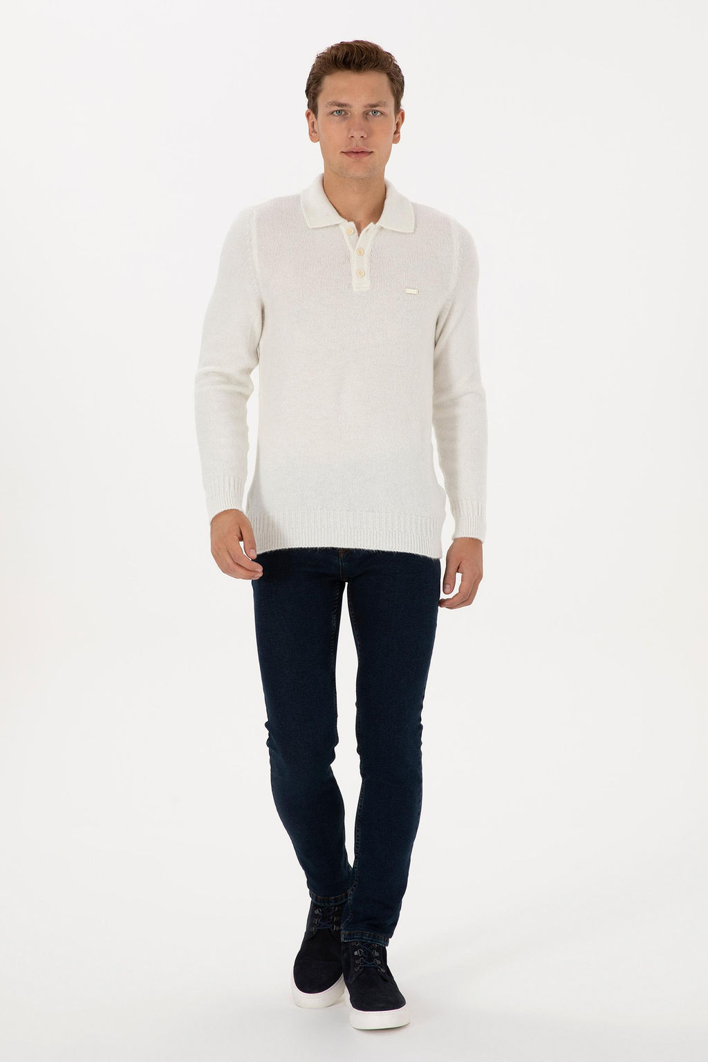 Erkek Koyu Mavi Slim Fit Jean Pantolon