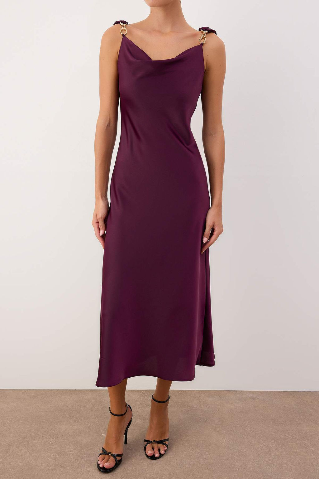 Yesil Duz Aksesuar Detayl? Dokuma Saten Maxi Party Elbise TPRAW26EL00120 - Trendyolmilla фото 7