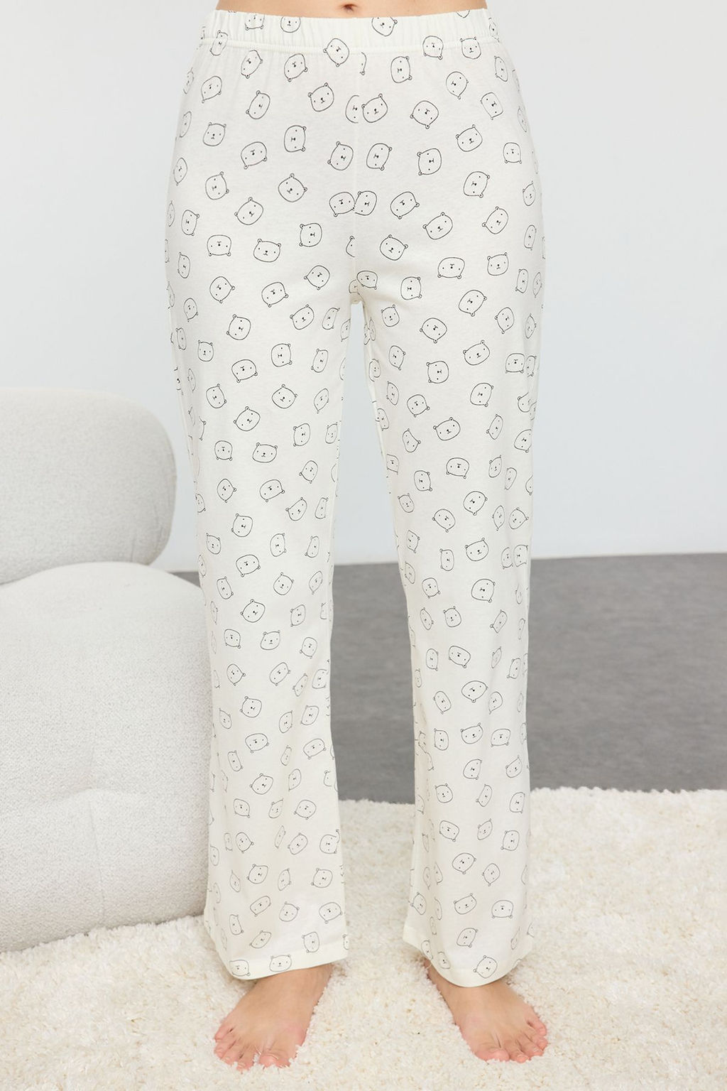 Trendyolmilla Mavi %100 Pamuklu Ay?c?kl? Orme Pijama Tak?m? THMAW25PT00131 фото 10