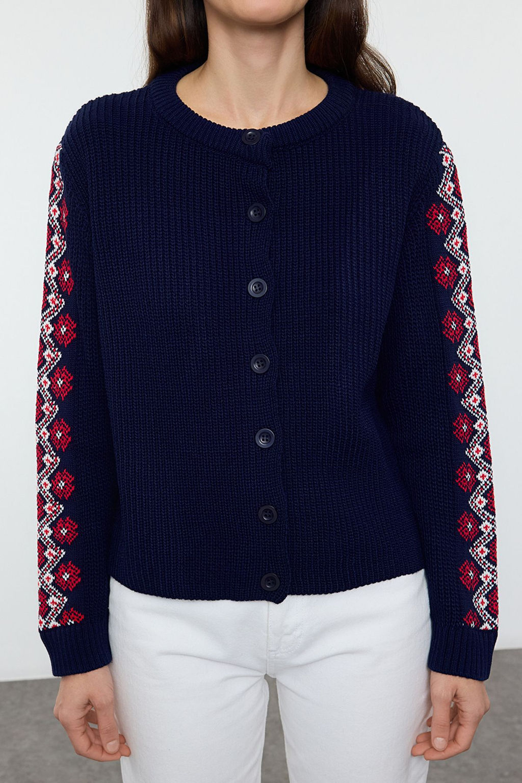 TRENDYOLMILLA Lacivert Nak?s Desenli Triko H?rka TWOAW25HI00379  фото 3